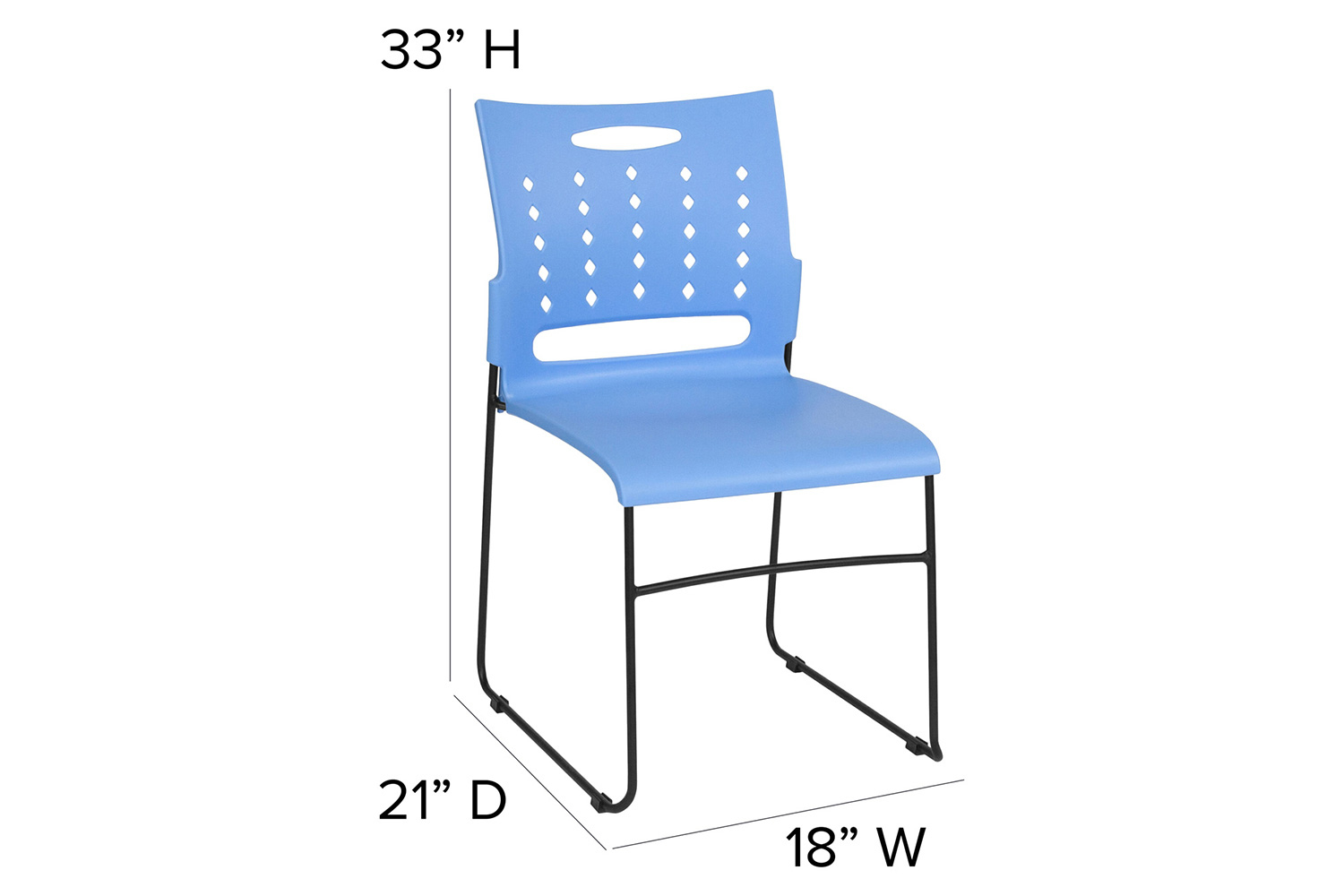 BLNK™ HERCULES Series Sled Base Stack Chair with Air-Vent Back - Blue