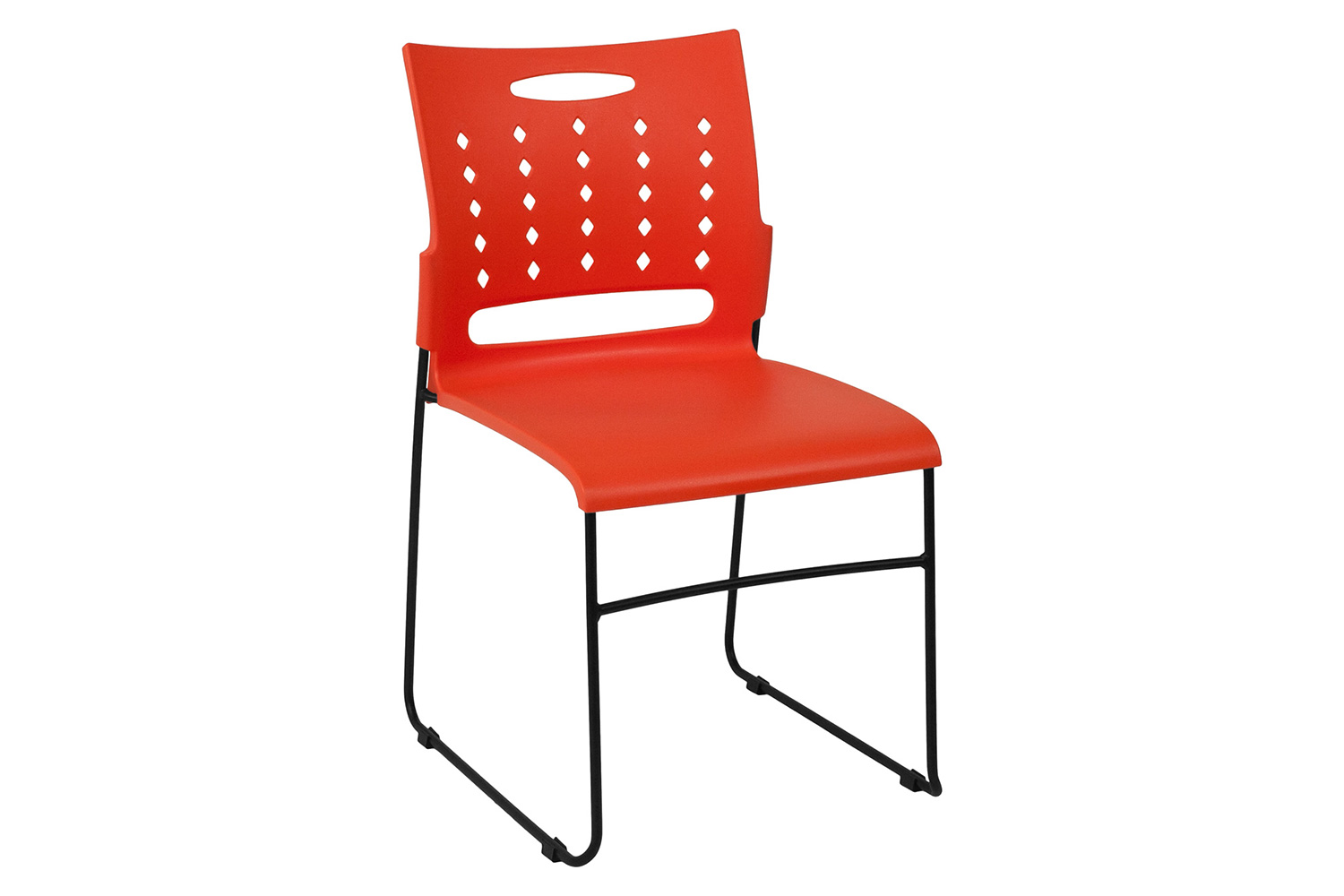 BLNK™ HERCULES Series Sled Base Stack Chair with Air-Vent Back - Orange