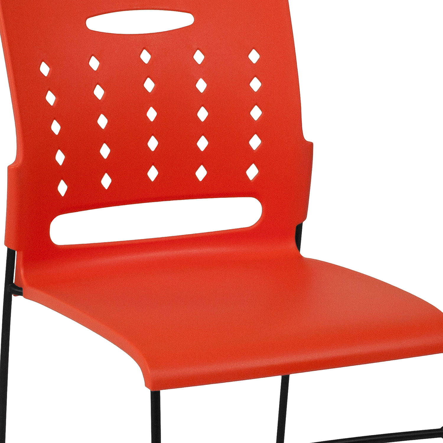 BLNK™ HERCULES Series Sled Base Stack Chair with Air-Vent Back - Orange