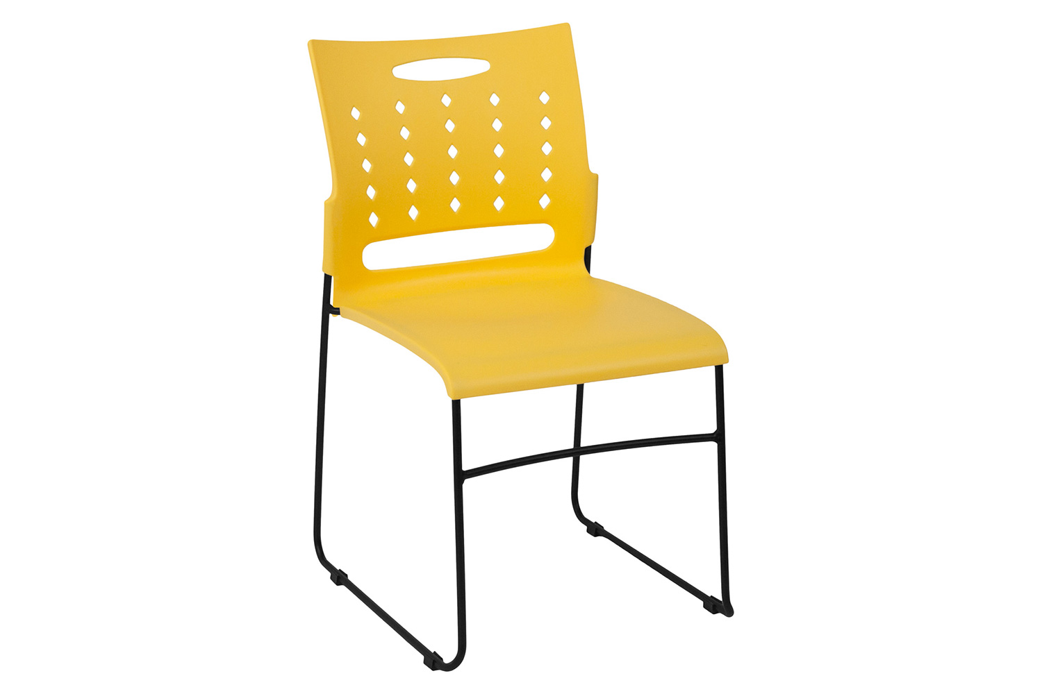 BLNK HERCULES Series Sled Base Stack Chair with Air-Vent Back - Yellow