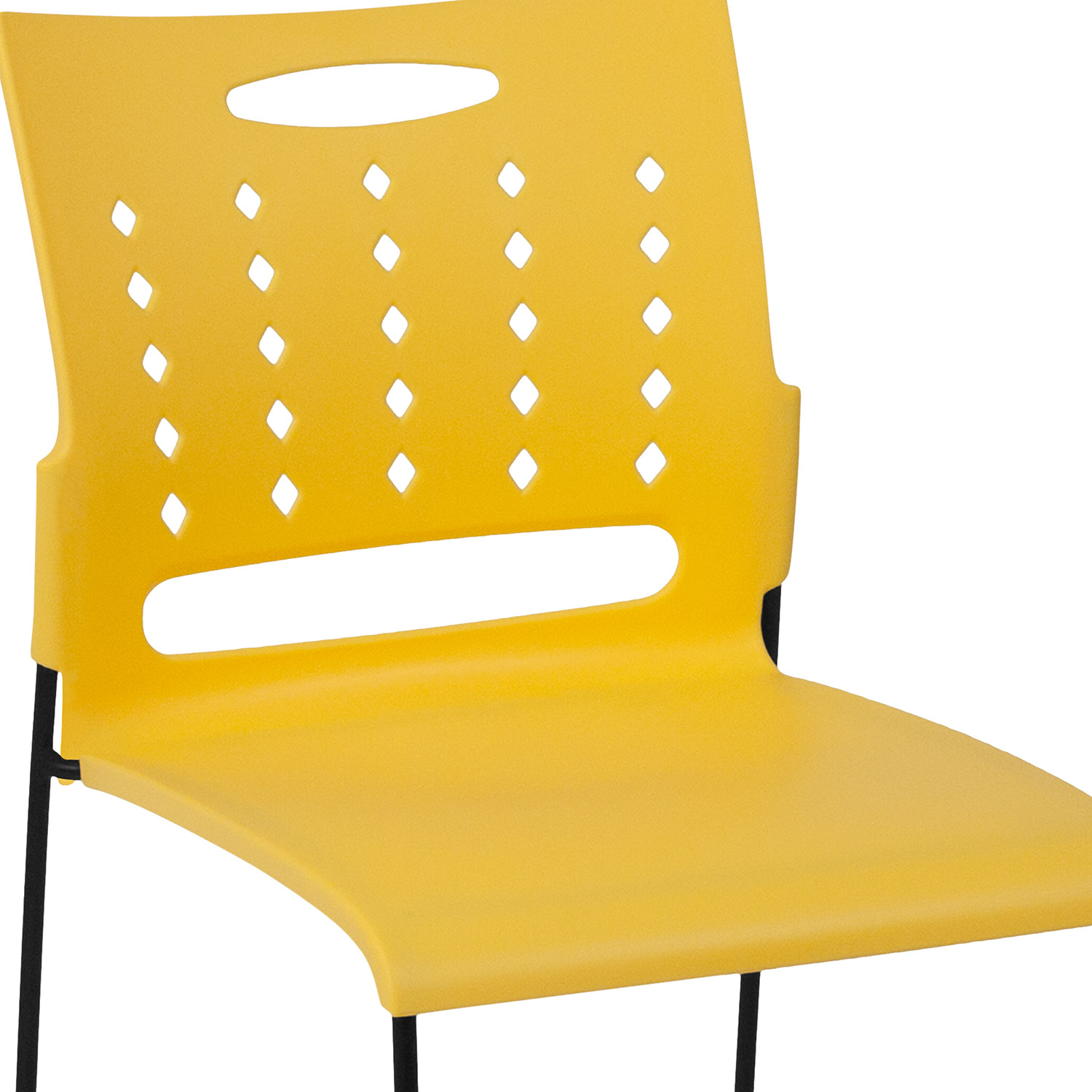 BLNK HERCULES Series Sled Base Stack Chair with Air-Vent Back - Yellow