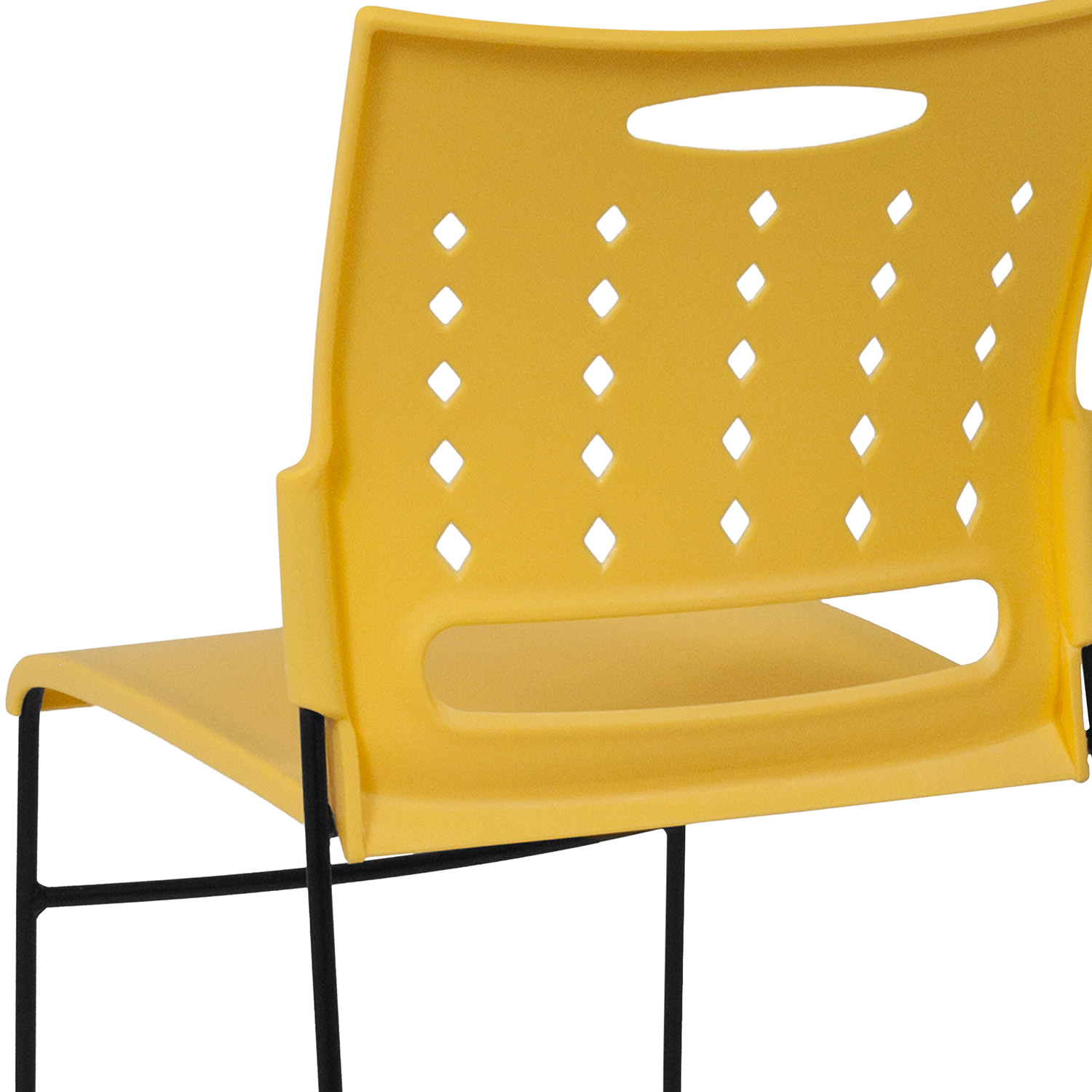 BLNK HERCULES Series Sled Base Stack Chair with Air-Vent Back - Yellow