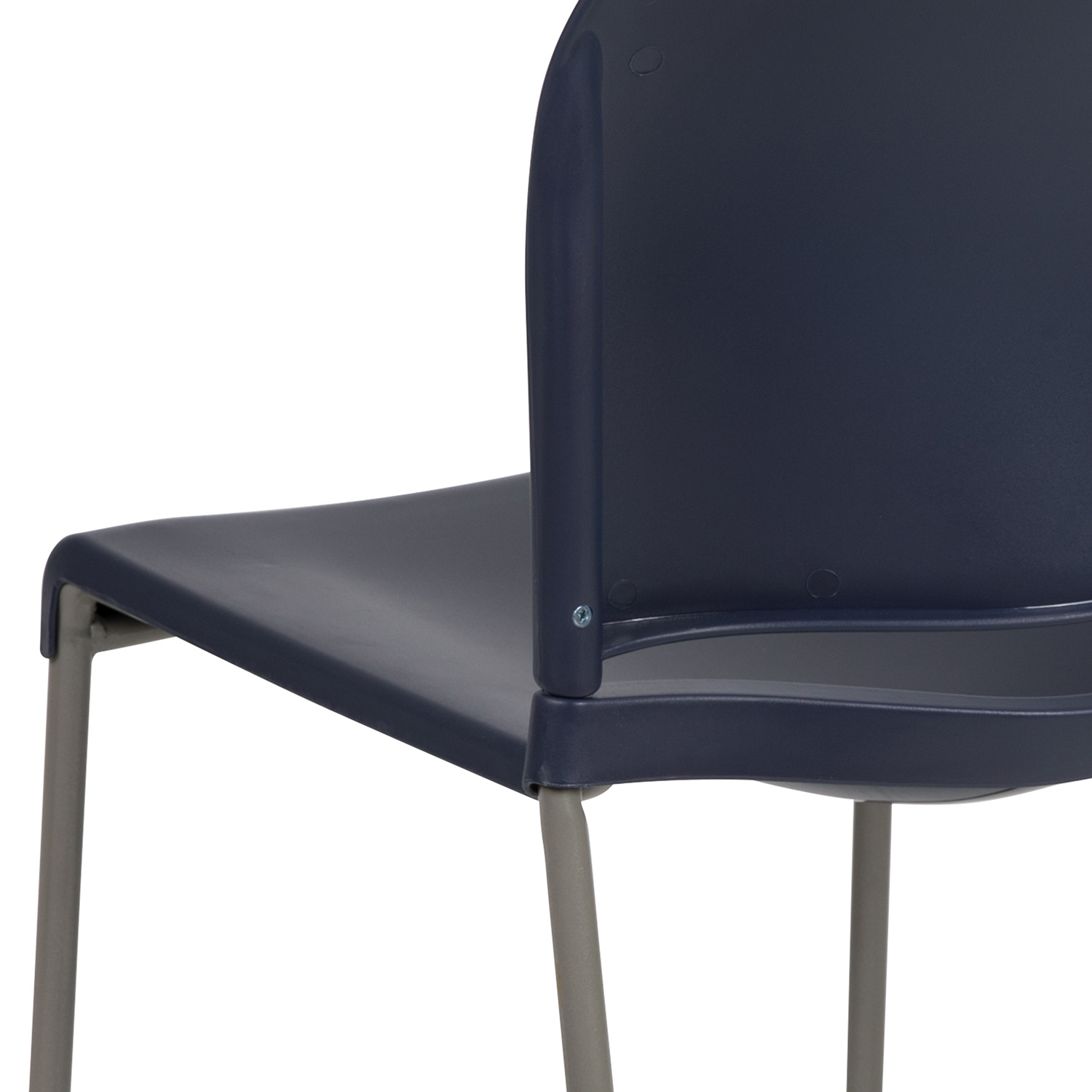 BLNK HERCULES Series Full Back Contoured Stack Chair with Gray Powder Coated Sled Base - Navy