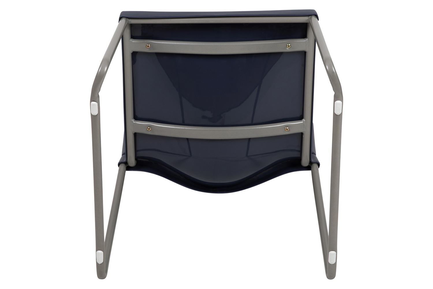 BLNK HERCULES Series Full Back Contoured Stack Chair with Gray Powder Coated Sled Base - Navy