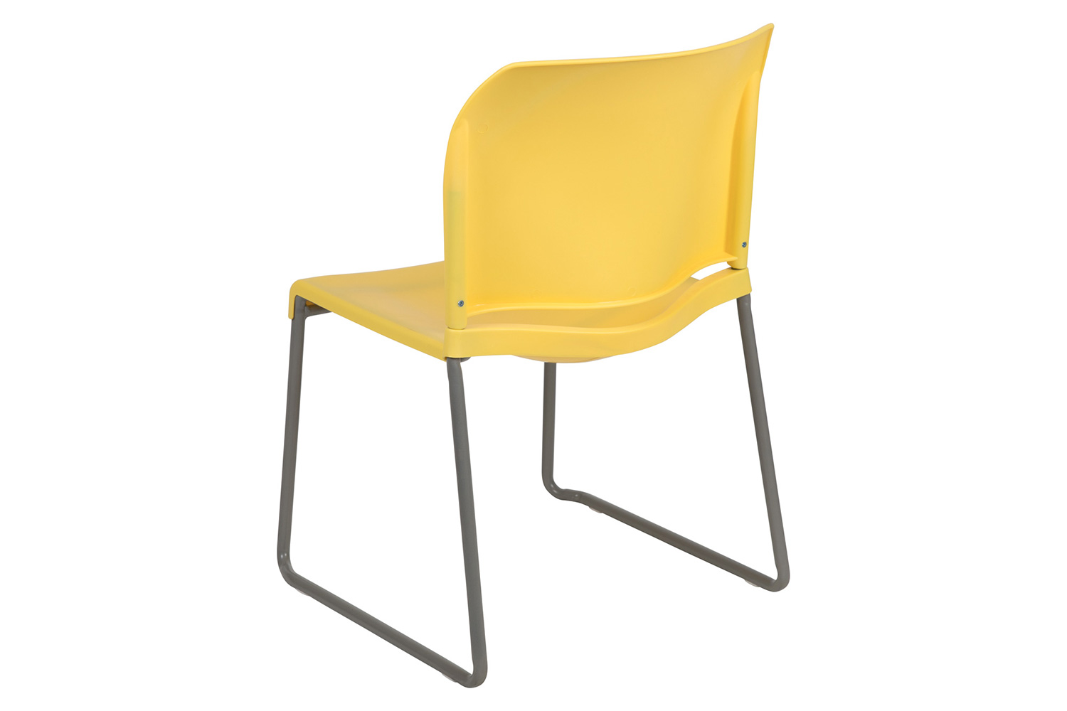 BLNK HERCULES Series Full Back Contoured Stack Chair with Gray Powder Coated Sled Base - Yellow