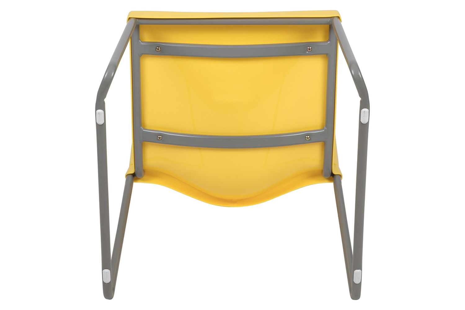 BLNK HERCULES Series Full Back Contoured Stack Chair with Gray Powder Coated Sled Base - Yellow