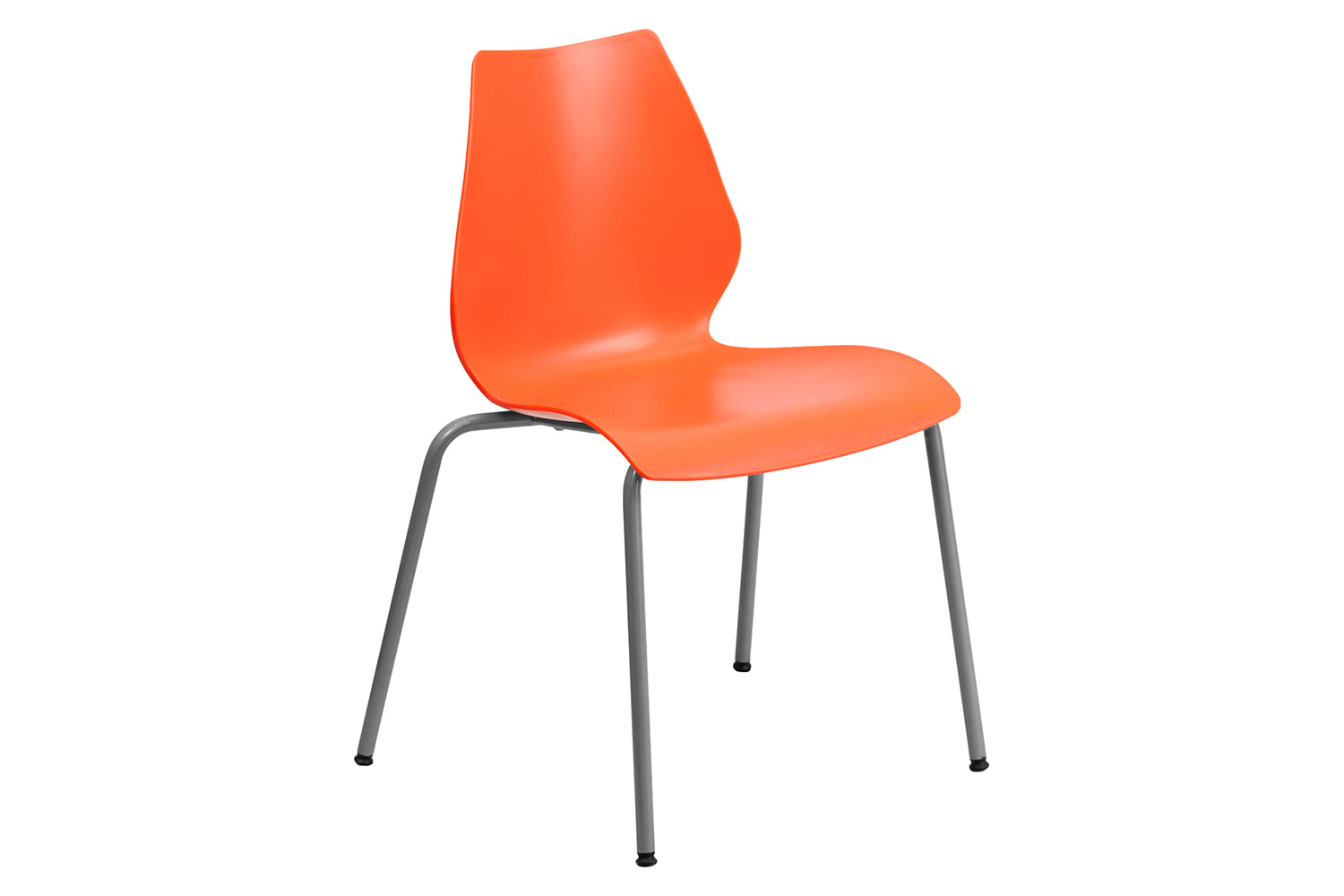 BLNK HERCULES Series Stack Chair with Lumbar Support and Silver Frame - Orange