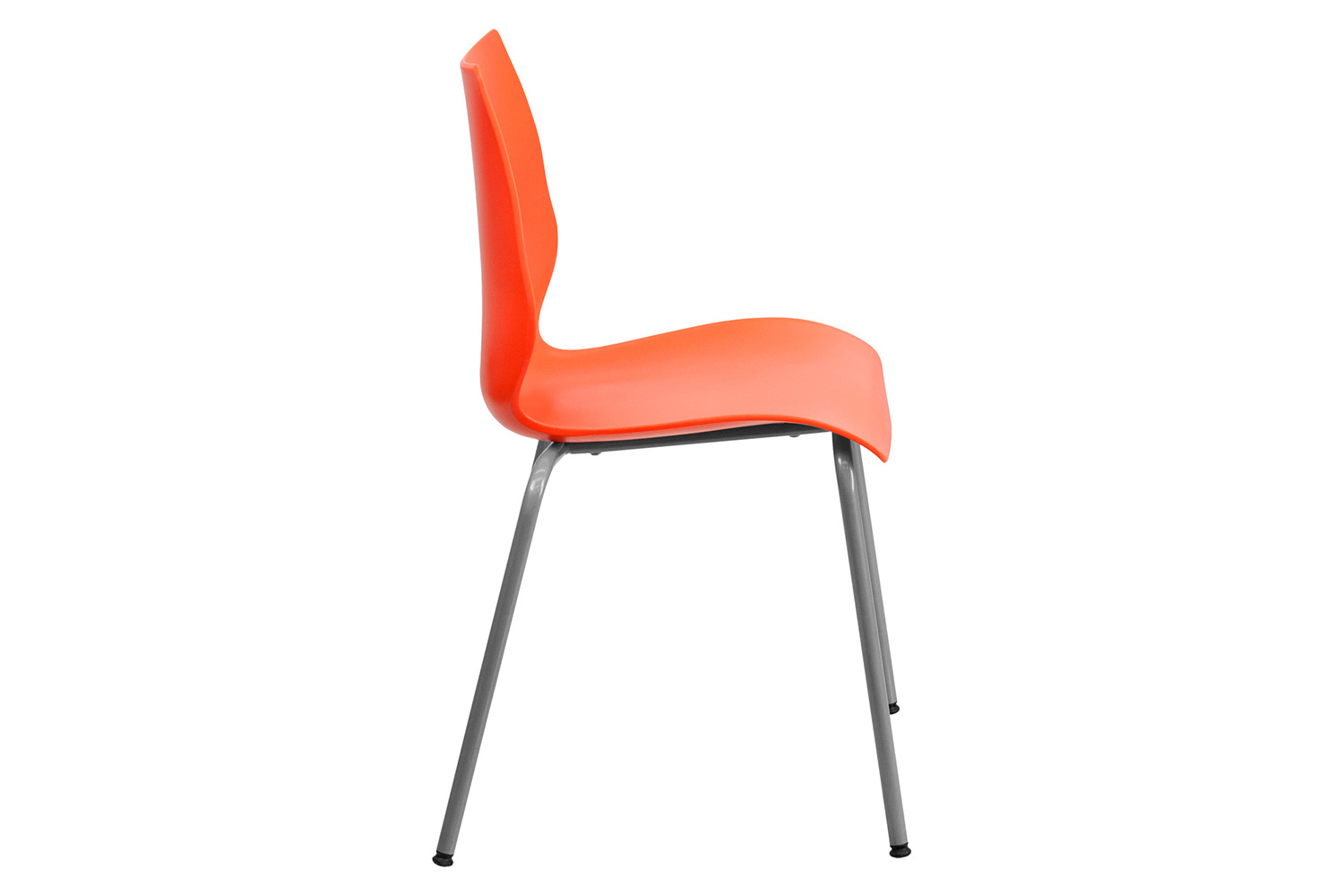 BLNK HERCULES Series Stack Chair with Lumbar Support and Silver Frame - Orange