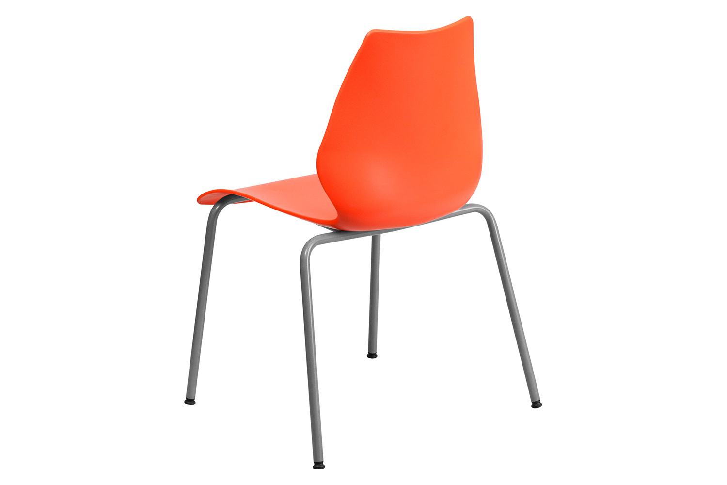 BLNK HERCULES Series Stack Chair with Lumbar Support and Silver Frame - Orange