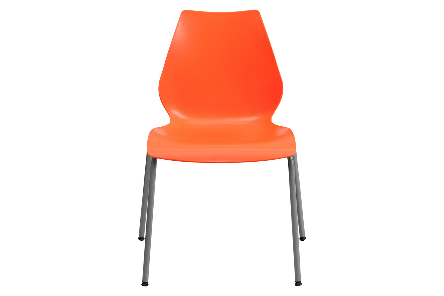 BLNK HERCULES Series Stack Chair with Lumbar Support and Silver Frame - Orange