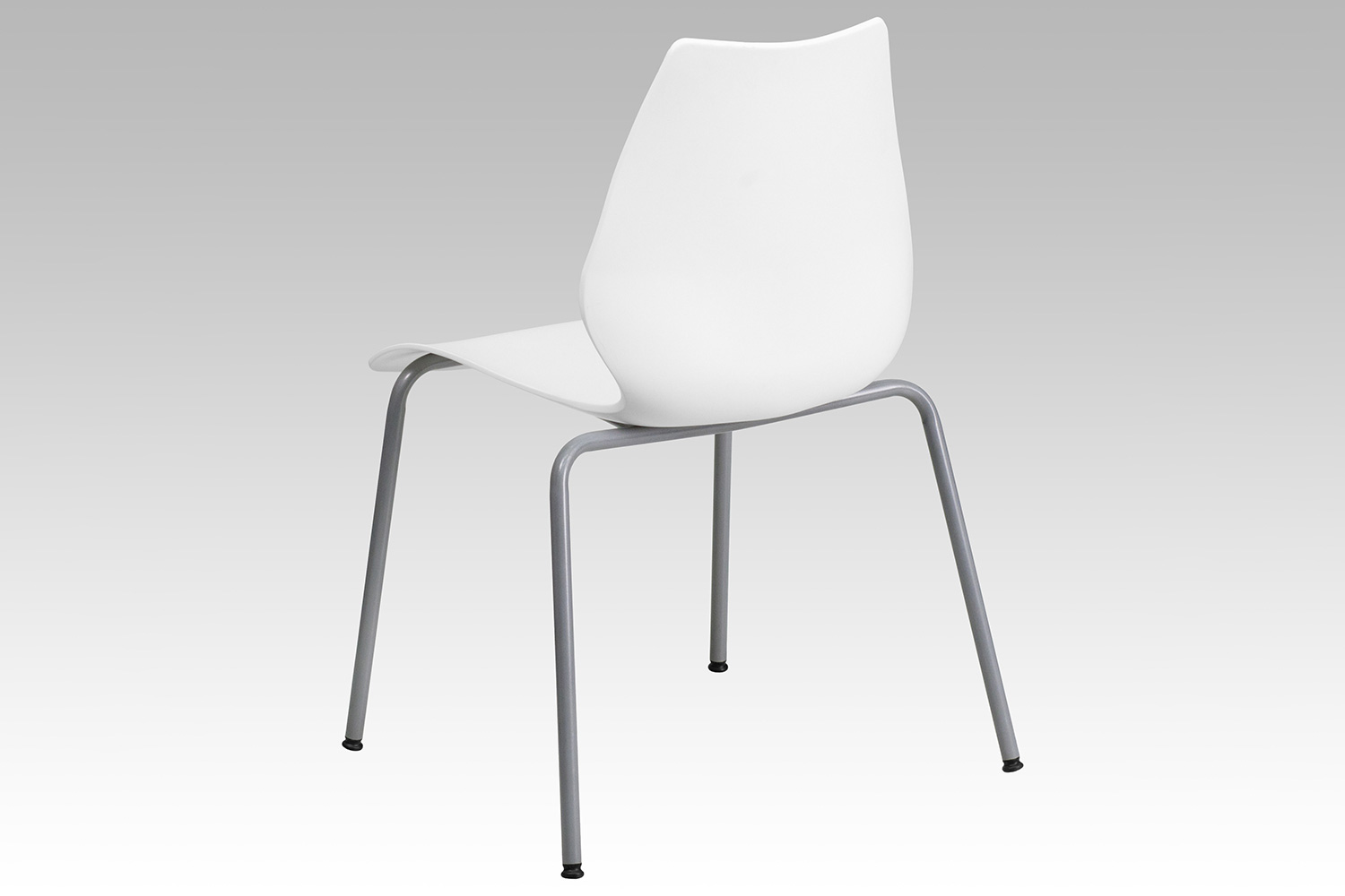 BLNK HERCULES Series Stack Chair with Lumbar Support and Silver Frame - White