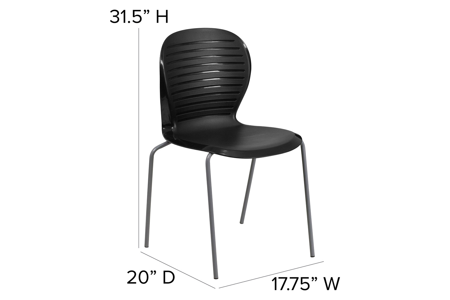 BLNK™ HERCULES Series Stack Chair - Black, 551 lb.