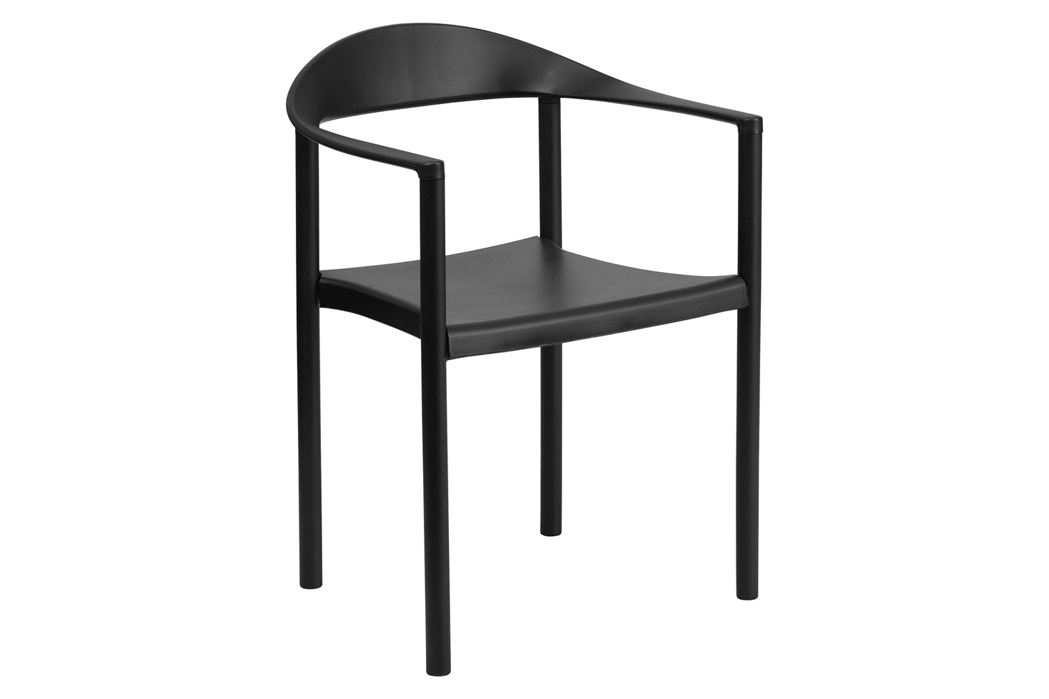 BLNK™ HERCULES Series Plastic Cafe Stack Chair - Black