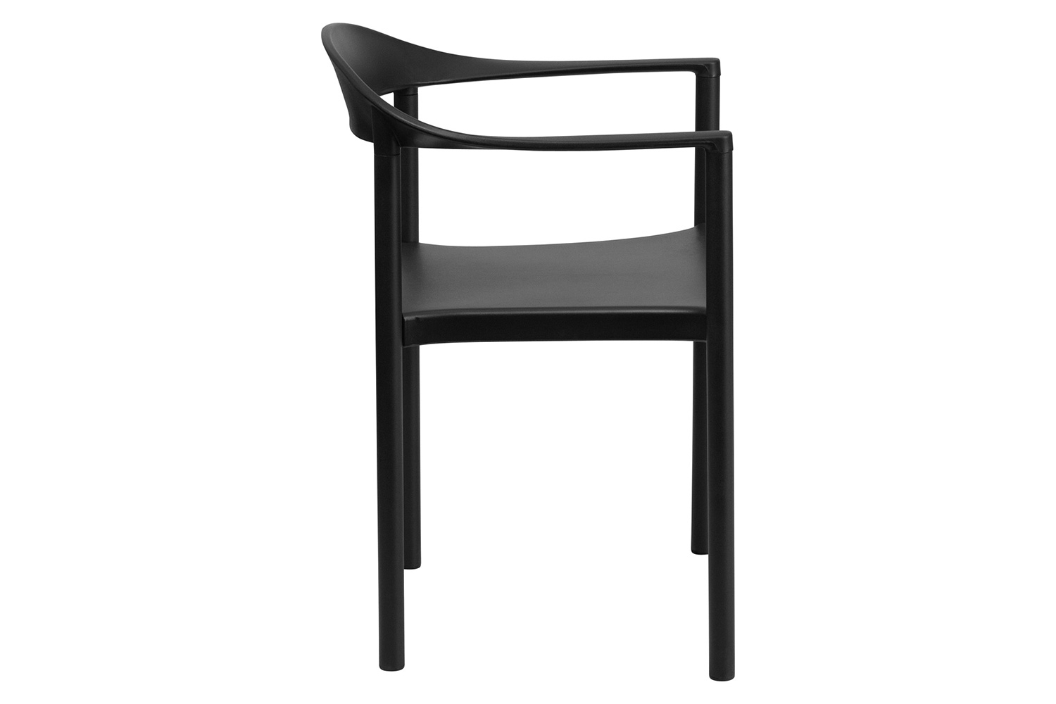 BLNK™ HERCULES Series Plastic Cafe Stack Chair - Black