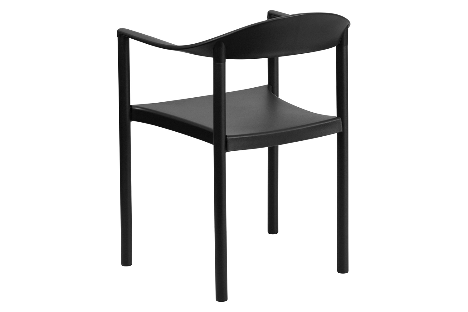 BLNK™ HERCULES Series Plastic Cafe Stack Chair - Black