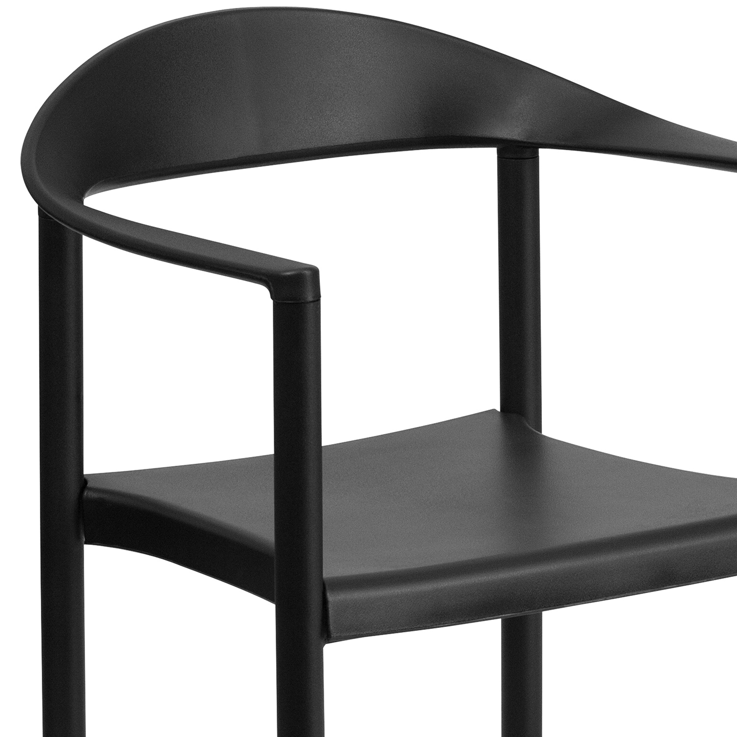 BLNK™ HERCULES Series Plastic Cafe Stack Chair - Black