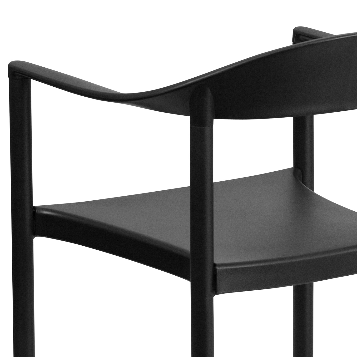 BLNK™ HERCULES Series Plastic Cafe Stack Chair - Black