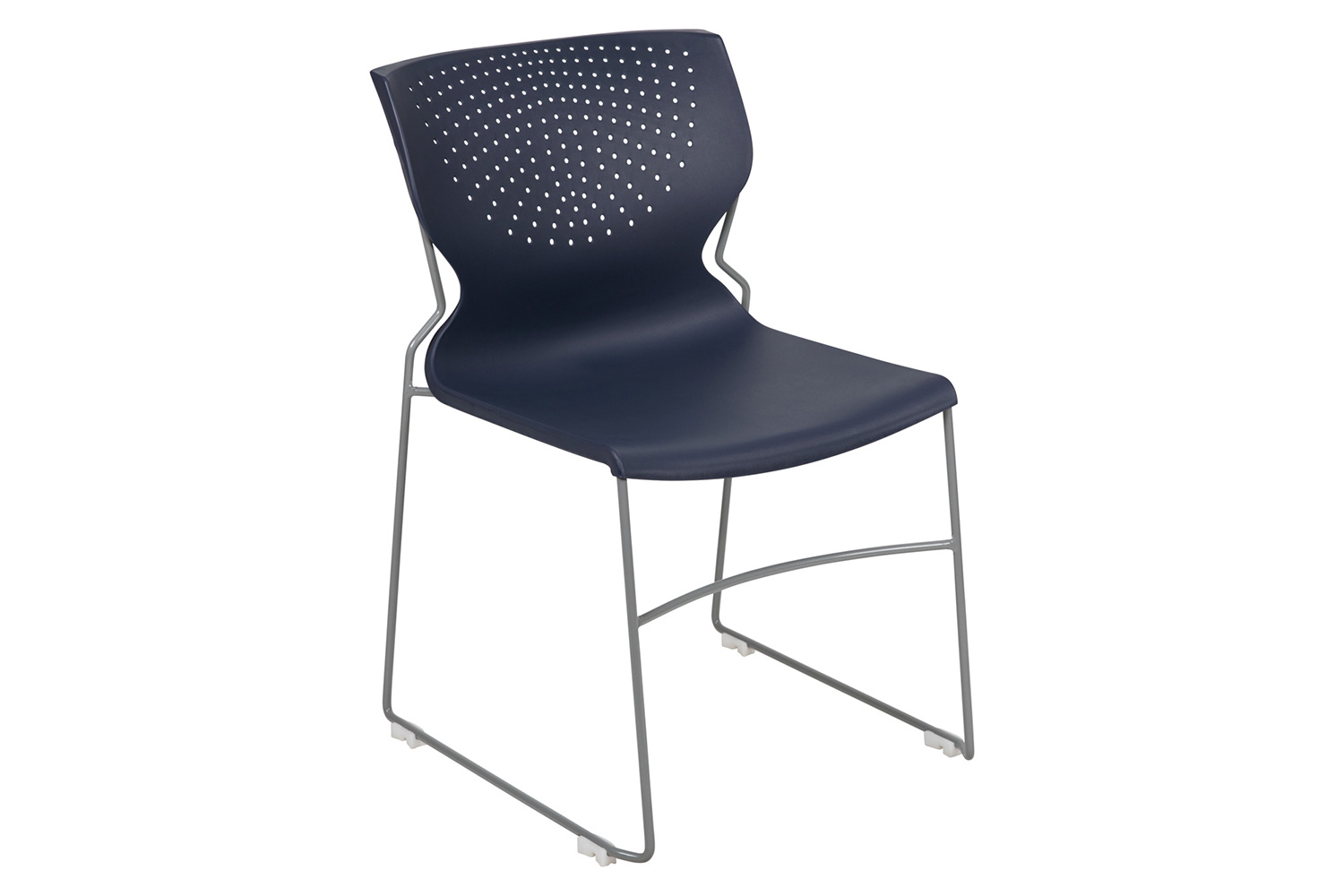 BLNK HERCULES Series Full Back Stack Chair with Gray Powder Coated Frame - Navy