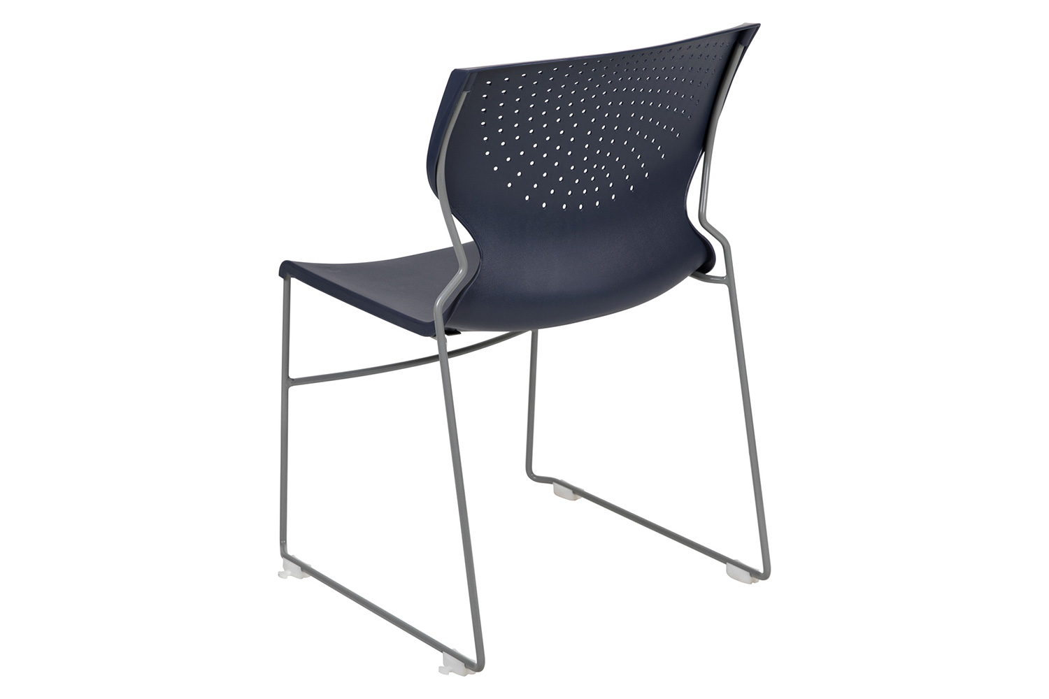 BLNK HERCULES Series Full Back Stack Chair with Gray Powder Coated Frame - Navy