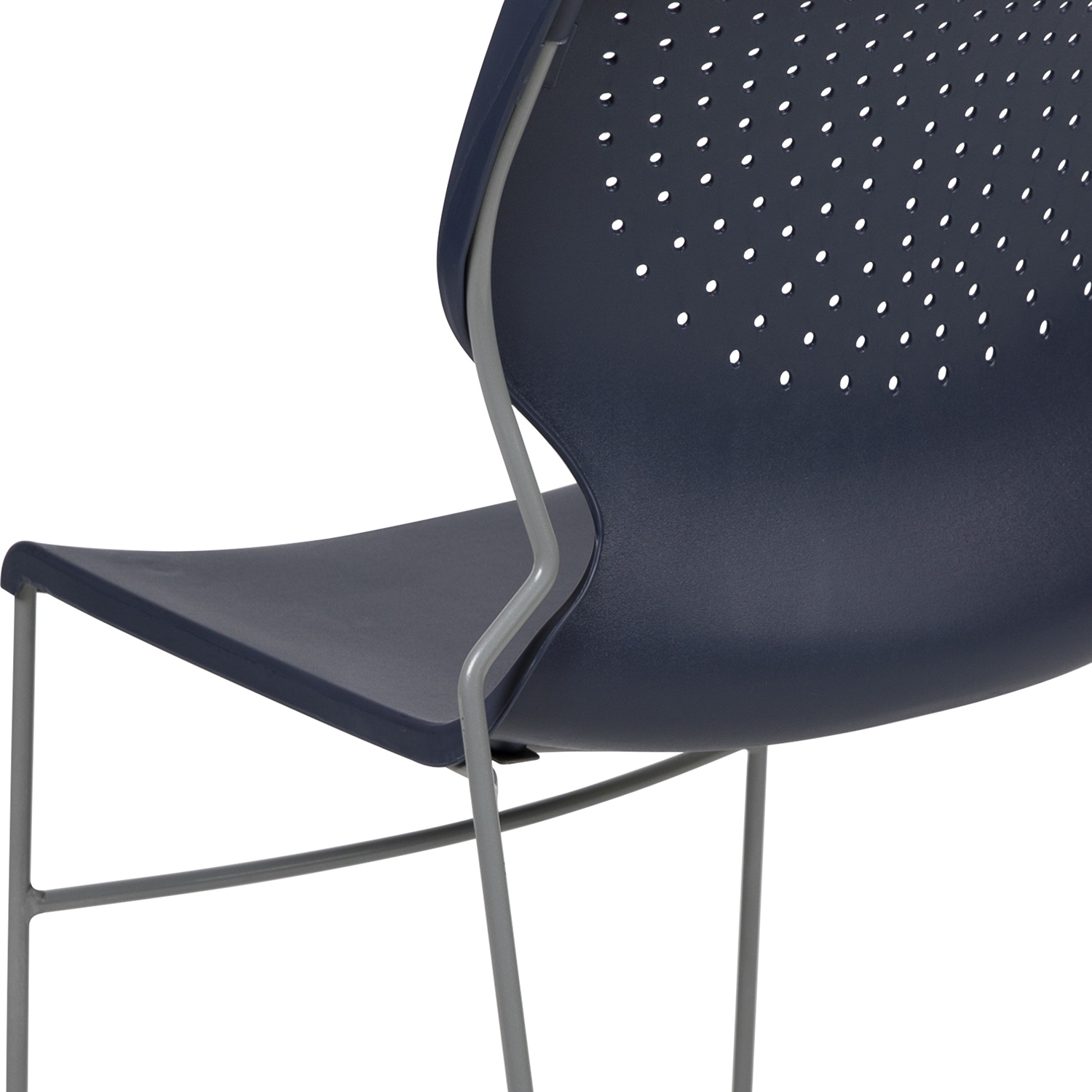 BLNK HERCULES Series Full Back Stack Chair with Gray Powder Coated Frame - Navy