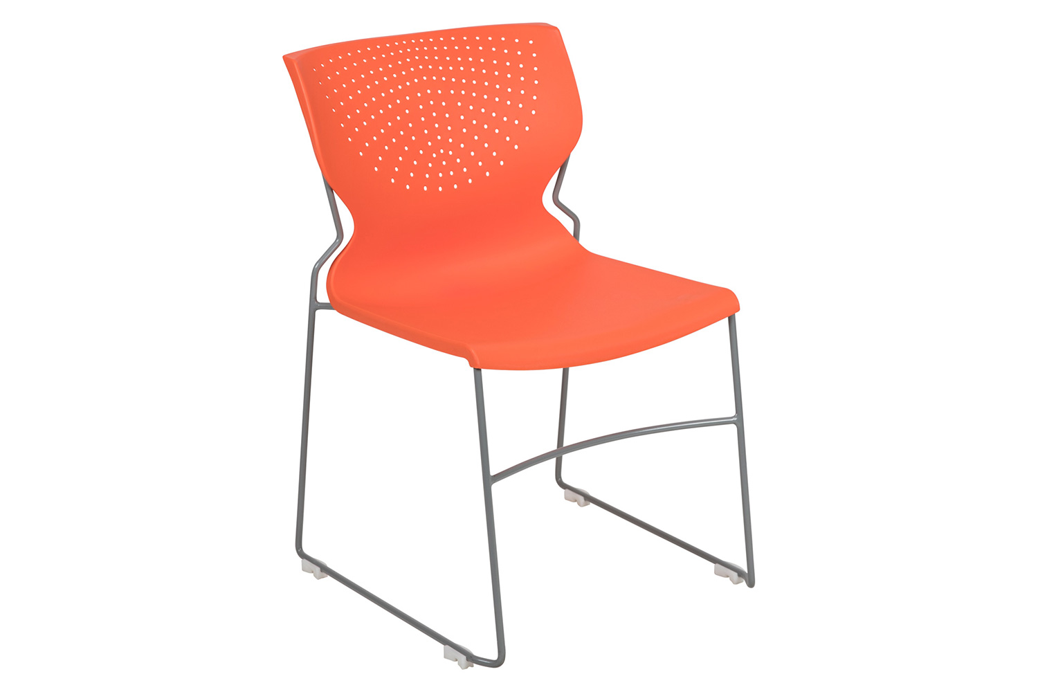 BLNK™ HERCULES Series Full Back Stack Chair with Gray Powder Coated Frame - Orange