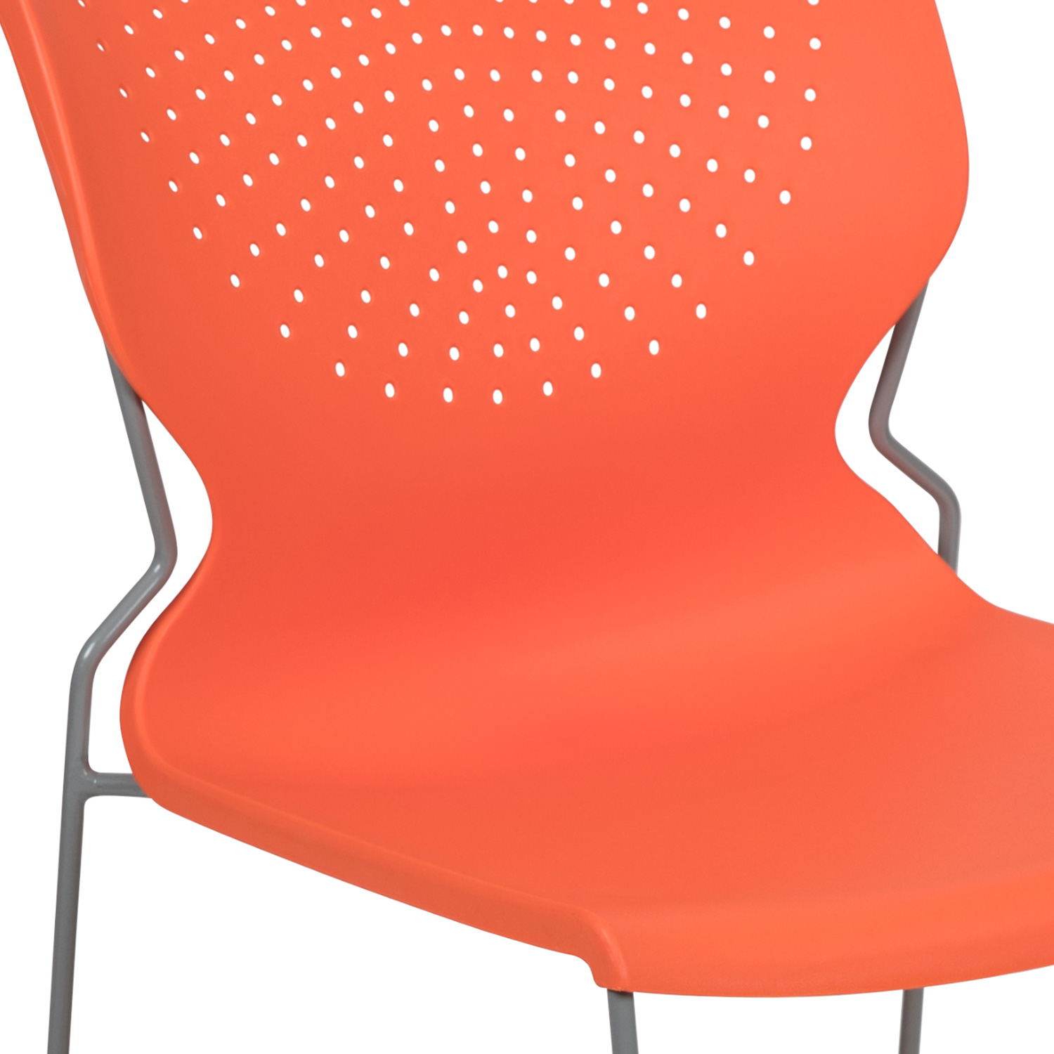 BLNK™ HERCULES Series Full Back Stack Chair with Gray Powder Coated Frame - Orange