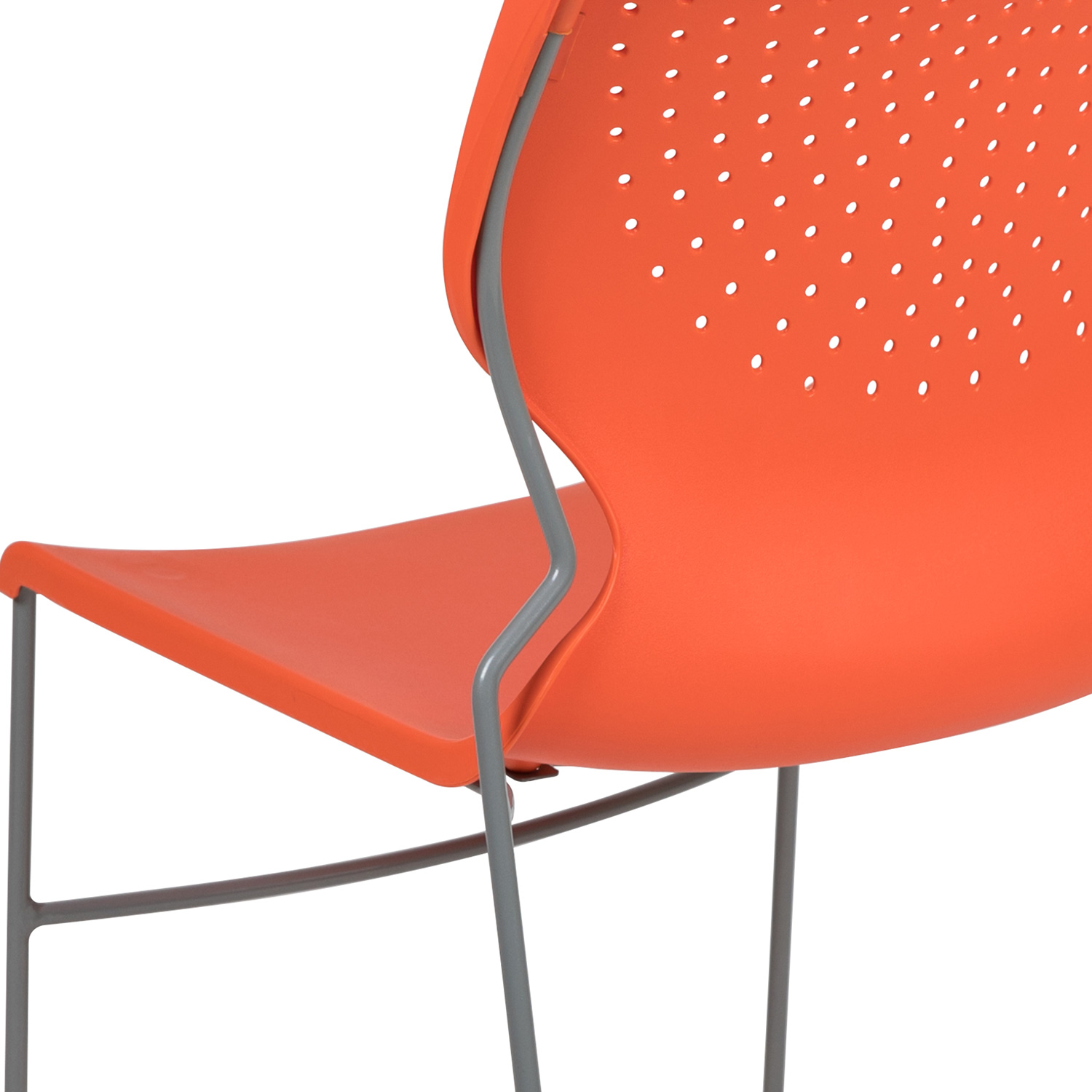 BLNK™ HERCULES Series Full Back Stack Chair with Gray Powder Coated Frame - Orange