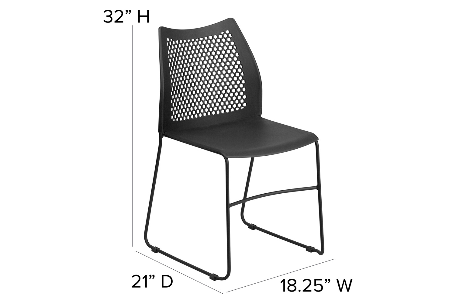 BLNK - HERCULES Series Stack Chair with Air-Vent Back and Powder Coated Sled Base