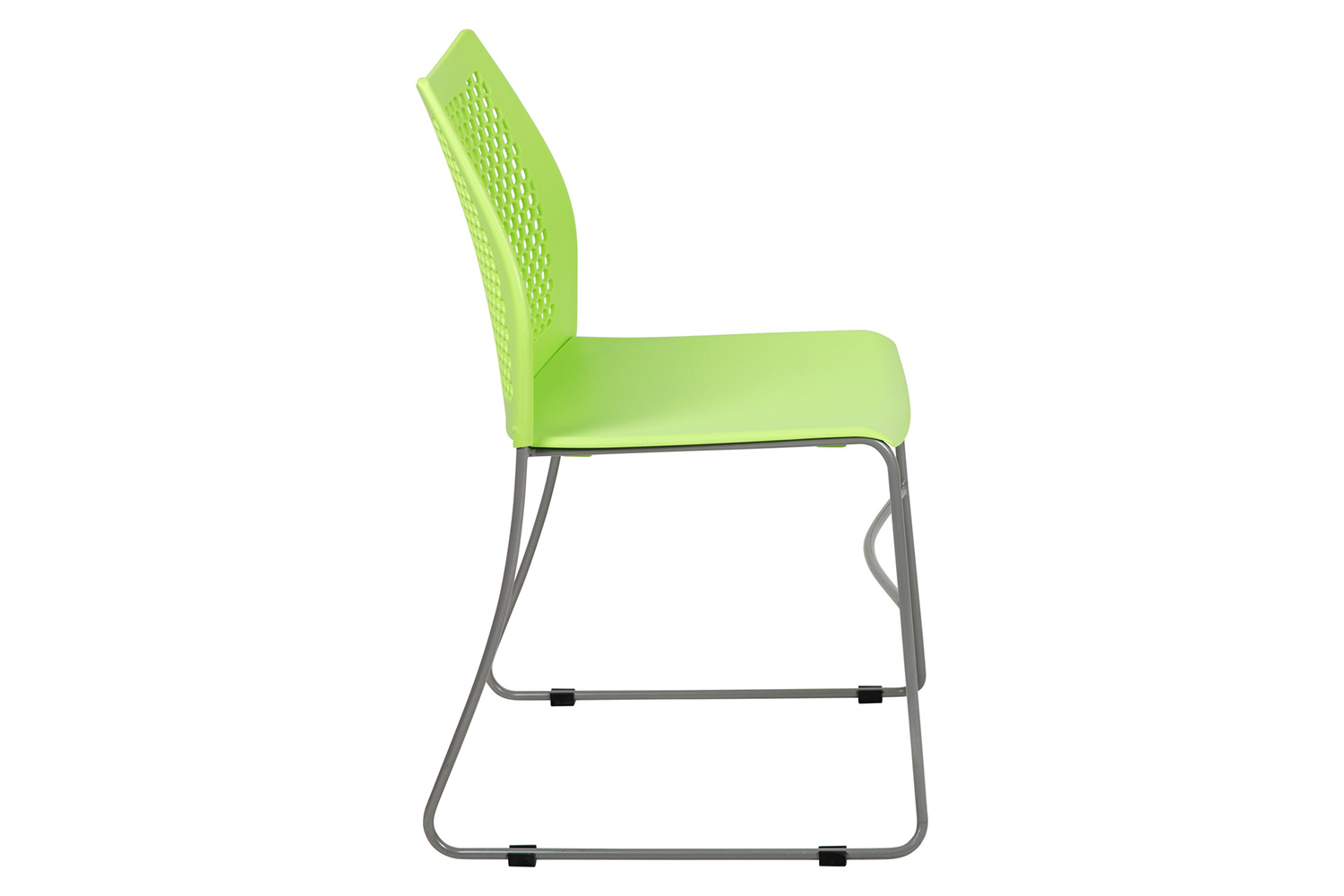 BLNK™ HERCULES Series Stack Chair with Air-Vent Back and Gray Powder Coated Sled Base - Green