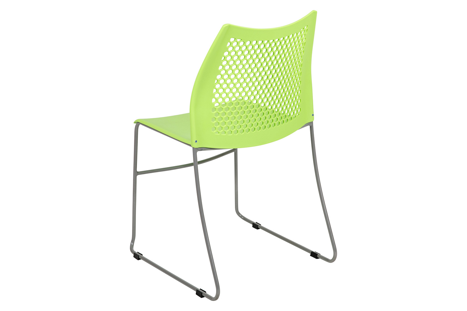 BLNK™ HERCULES Series Stack Chair with Air-Vent Back and Gray Powder Coated Sled Base - Green