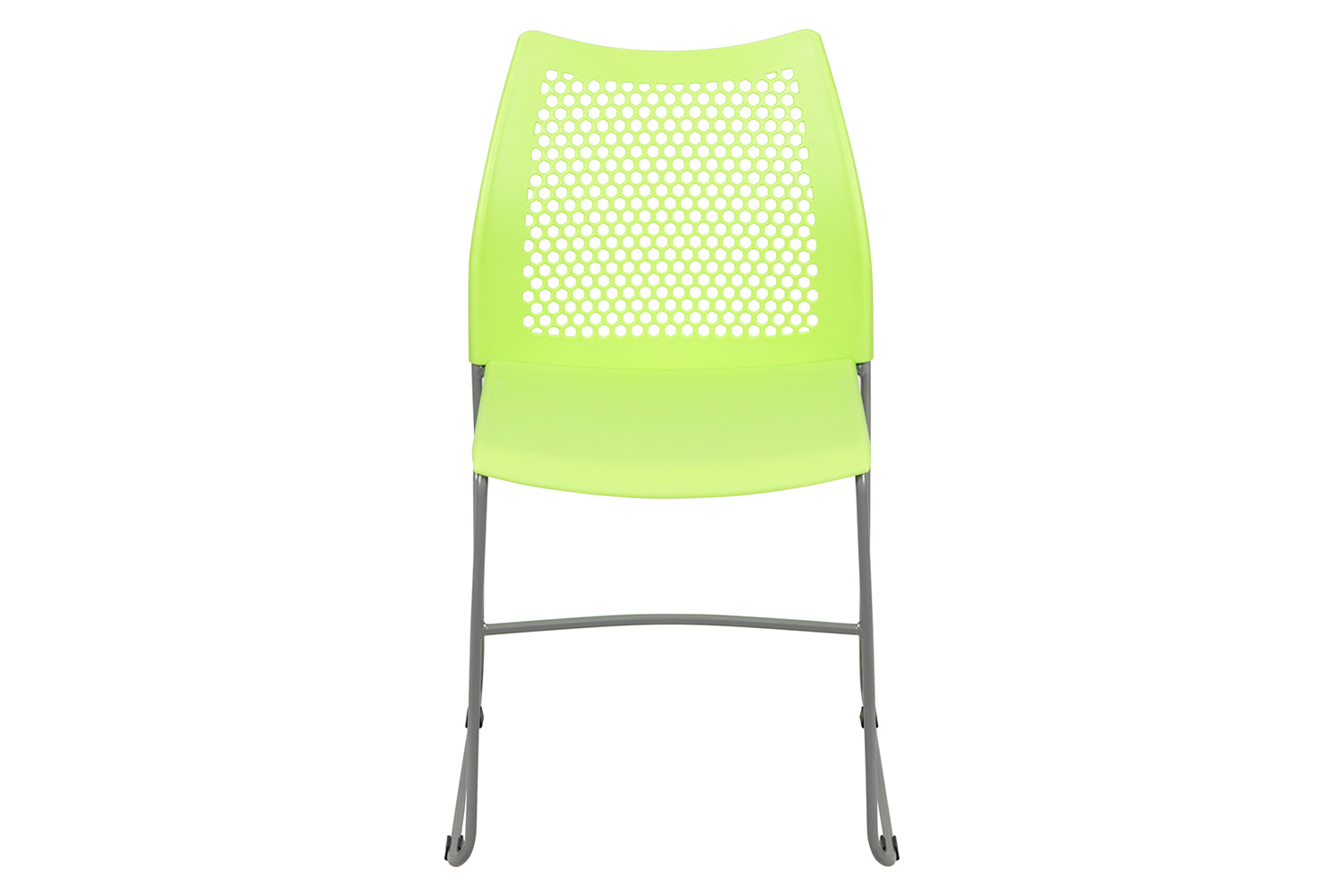 BLNK™ HERCULES Series Stack Chair with Air-Vent Back and Gray Powder Coated Sled Base - Green