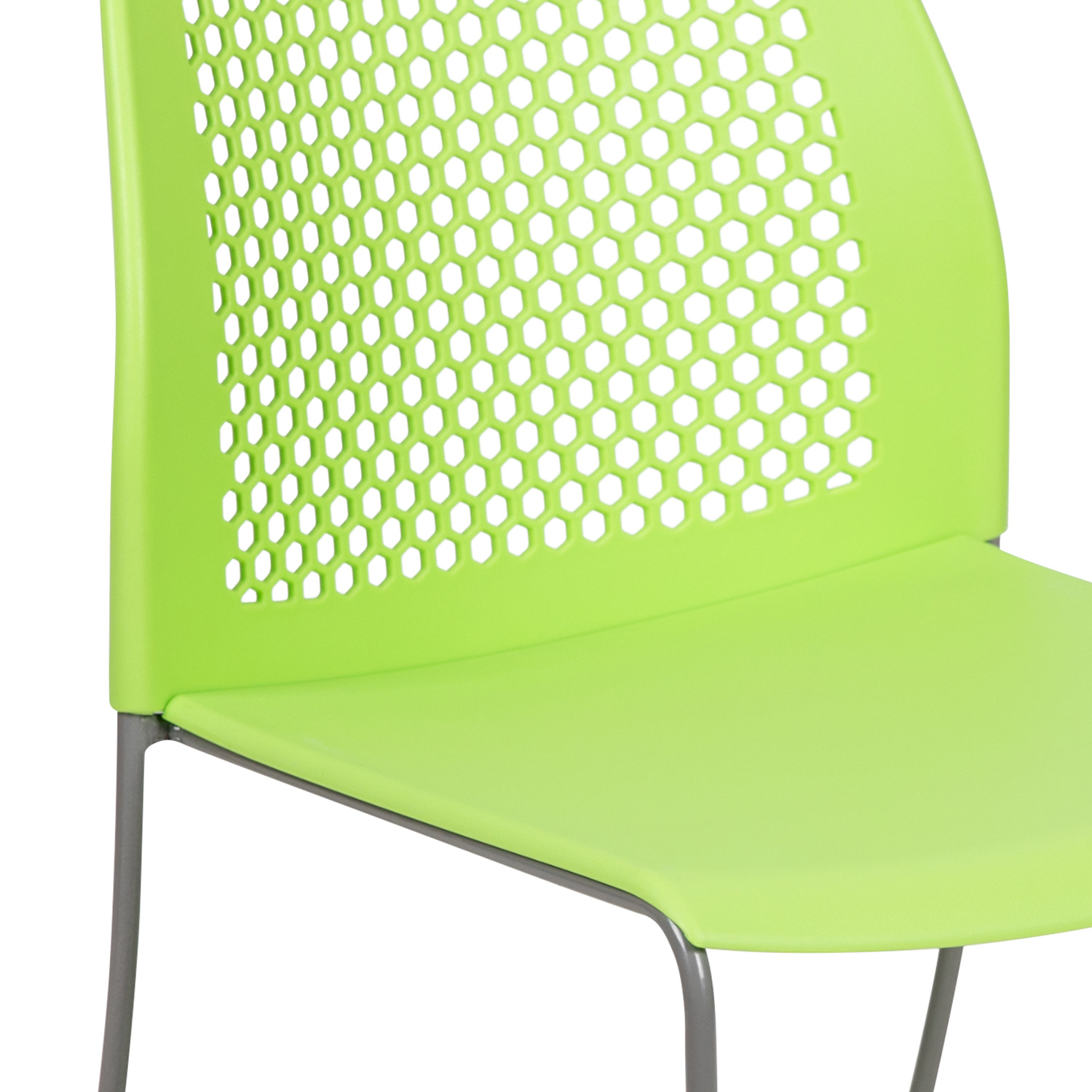 BLNK™ HERCULES Series Stack Chair with Air-Vent Back and Gray Powder Coated Sled Base - Green