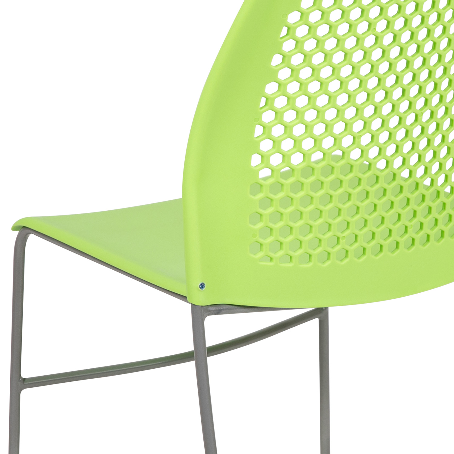 BLNK™ HERCULES Series Stack Chair with Air-Vent Back and Gray Powder Coated Sled Base - Green