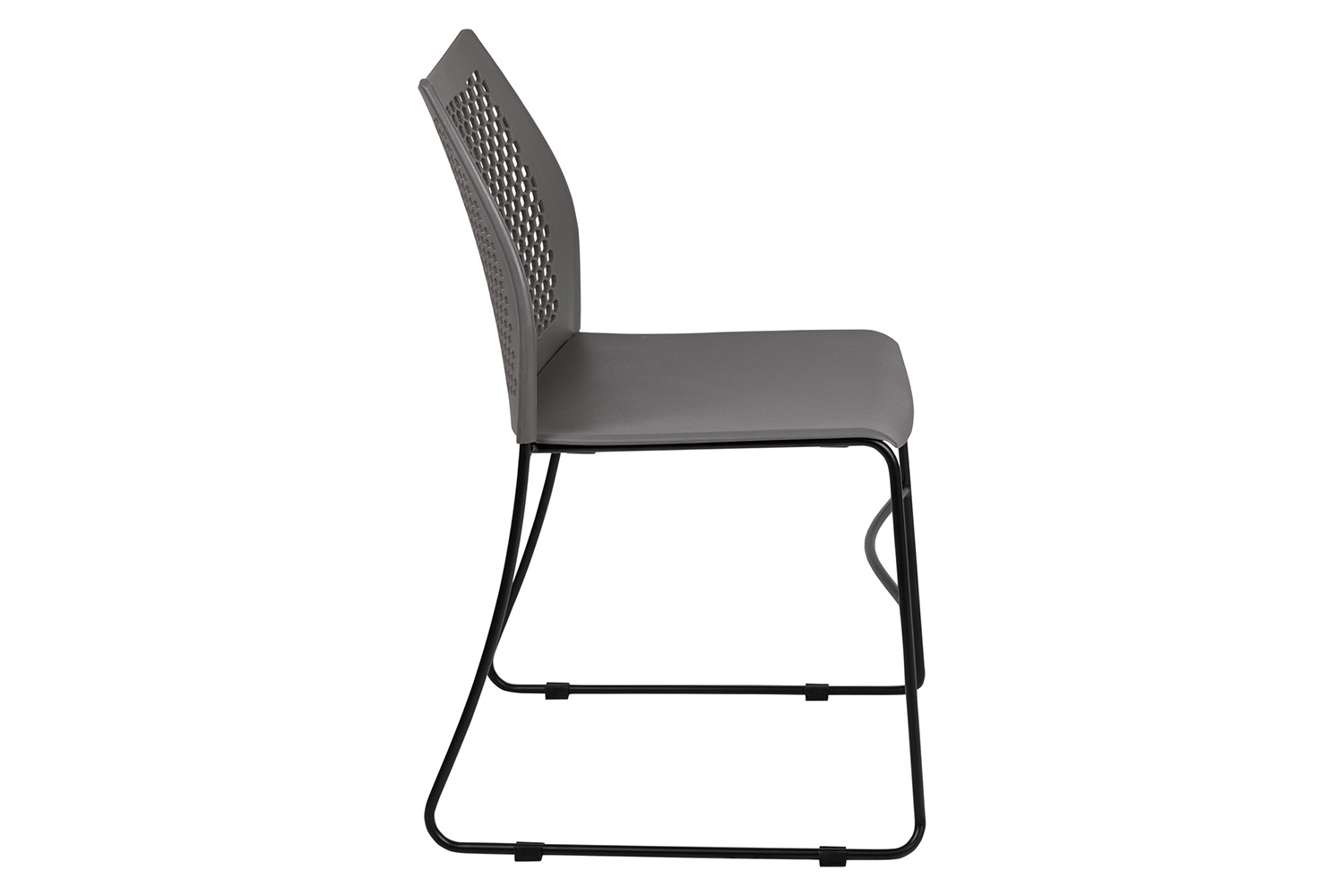 BLNK HERCULES Series Stack Chair with Air-Vent Back and Black Powder Coated Sled Base - Gray