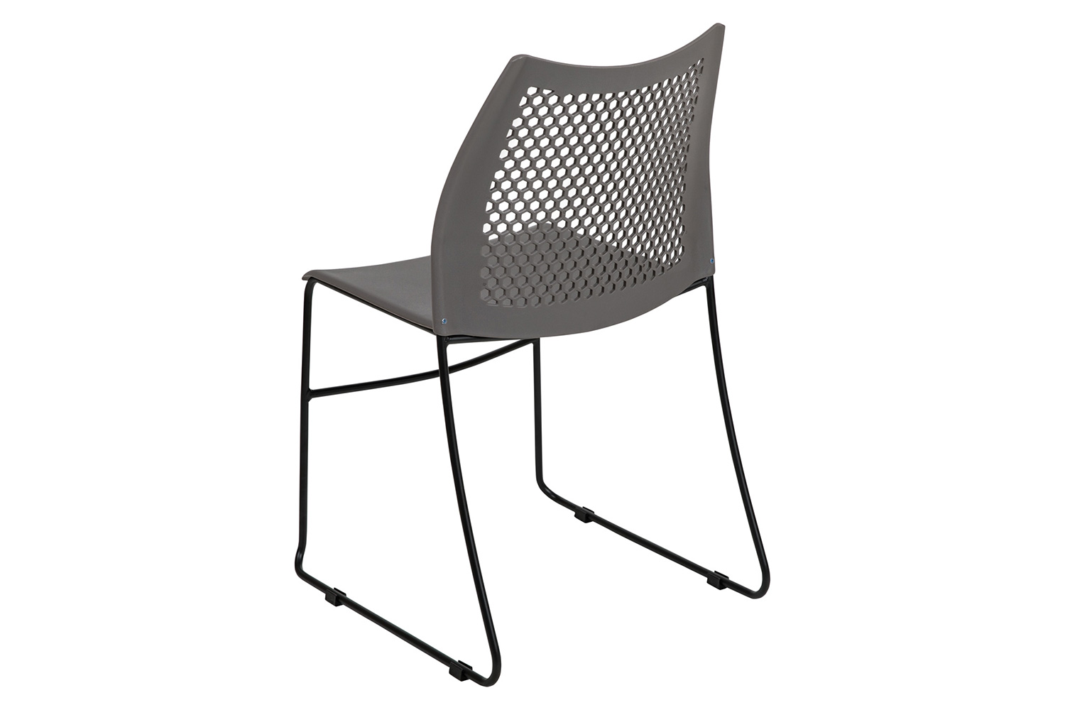 BLNK HERCULES Series Stack Chair with Air-Vent Back and Black Powder Coated Sled Base - Gray