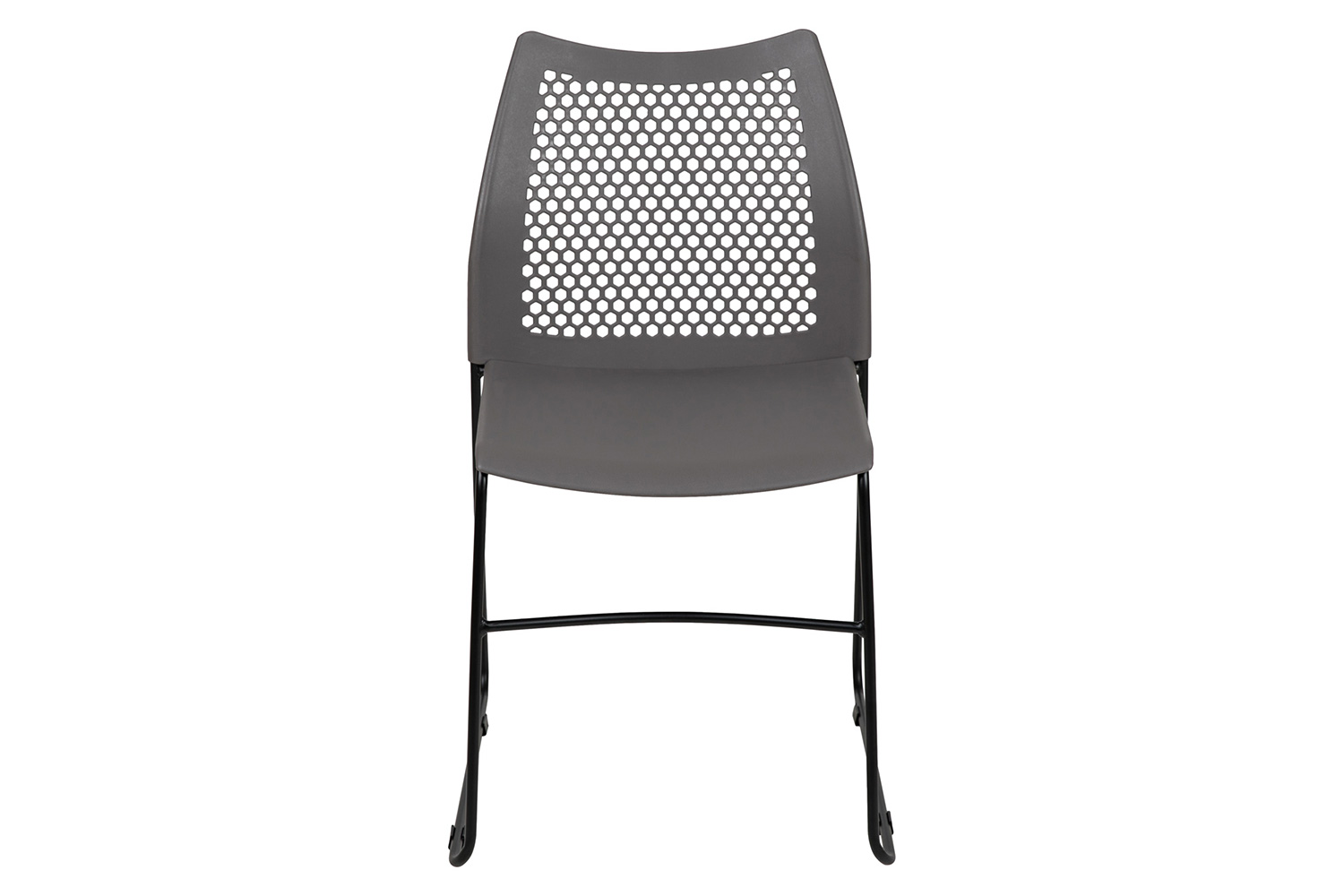 BLNK HERCULES Series Stack Chair with Air-Vent Back and Black Powder Coated Sled Base - Gray