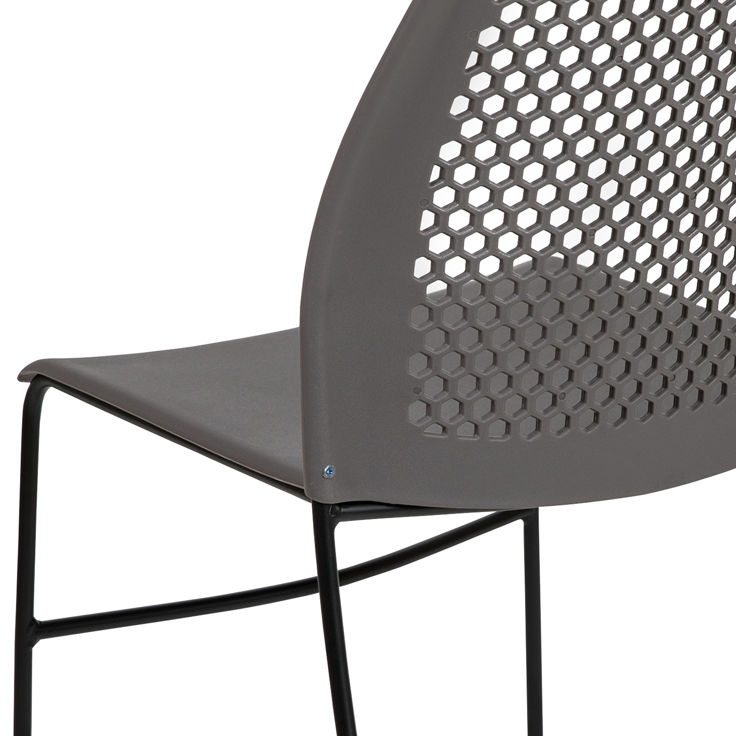 BLNK HERCULES Series Stack Chair with Air-Vent Back and Black Powder Coated Sled Base - Gray