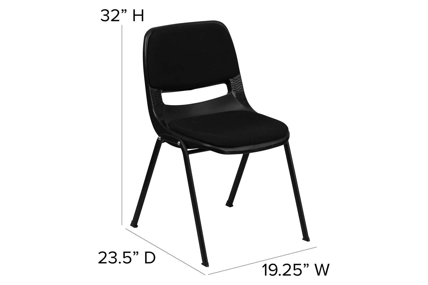 BLNK - HERCULES Series Padded Ergonomic Shell Stack Chair with Frame