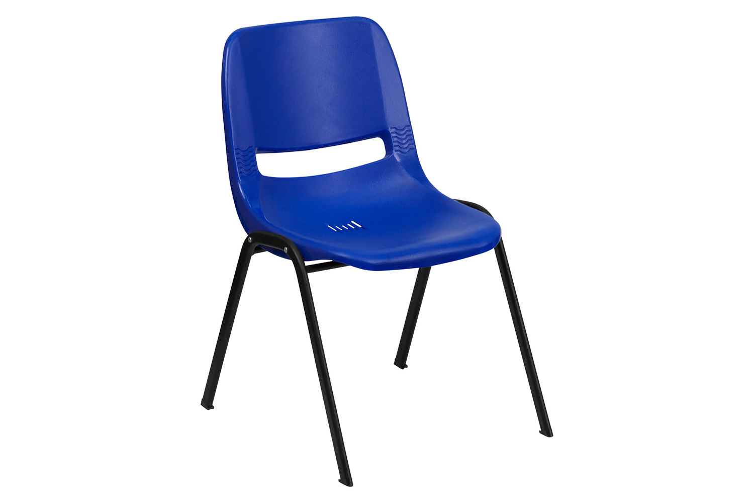 BLNK™ HERCULES Series Ergonomic Shell Stack Chair - Blue/Black, 17,75"H Seat