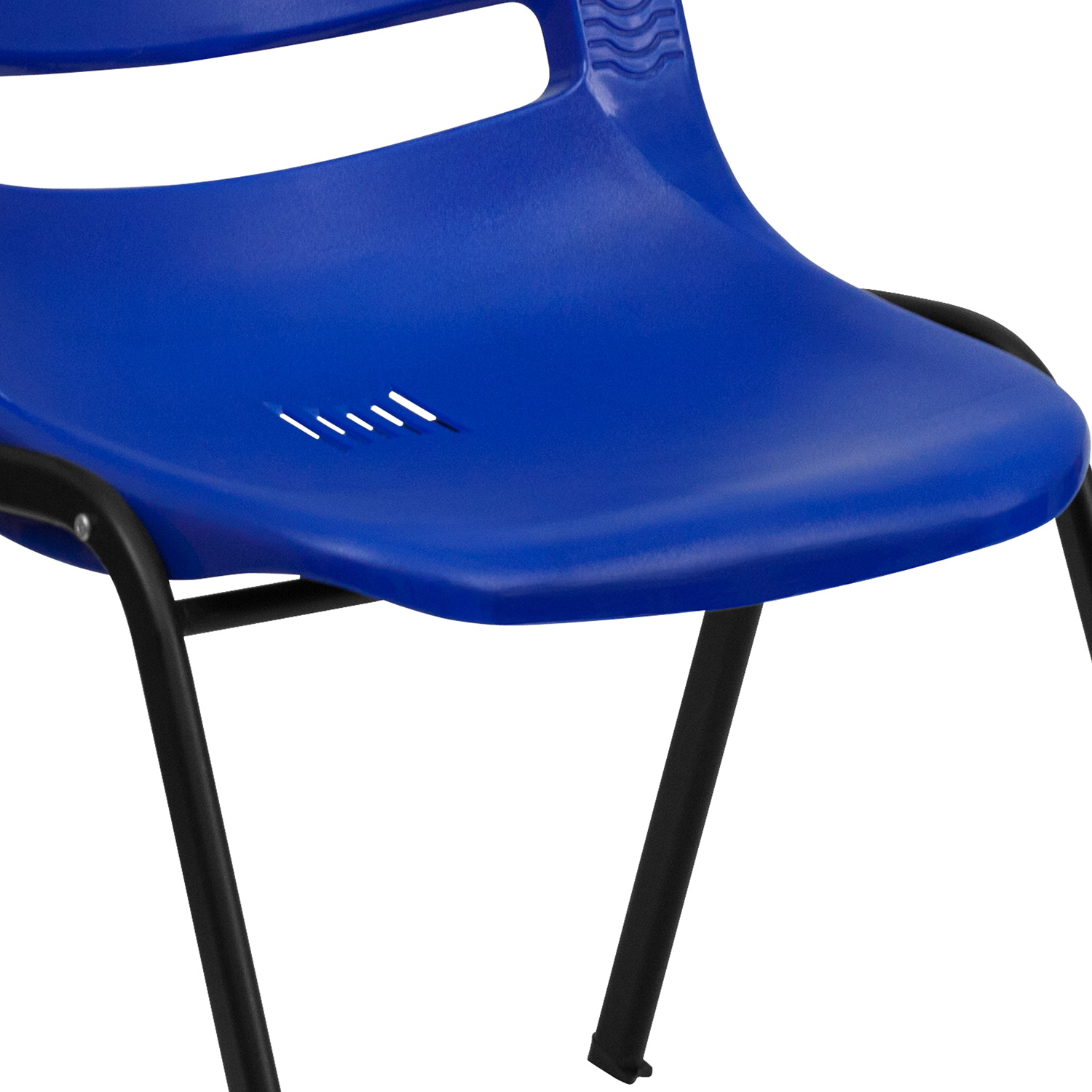 BLNK™ HERCULES Series Ergonomic Shell Stack Chair - Blue/Black, 17,75"H Seat