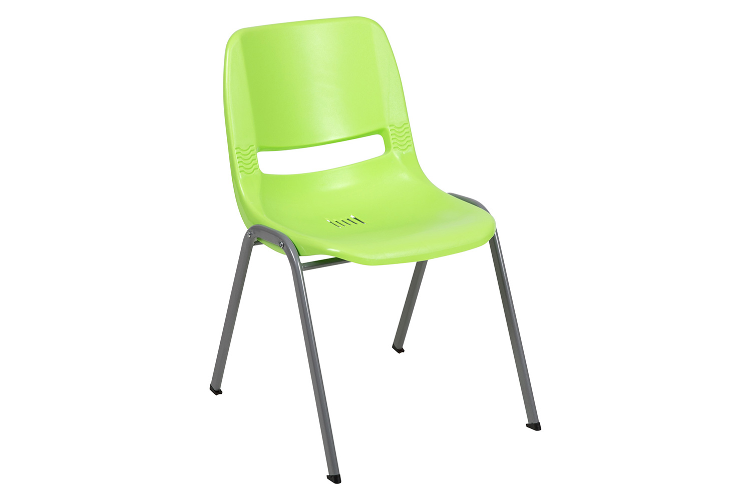 BLNK HERCULES Series Ergonomic Shell Stack Chair with Gray Frame - Green