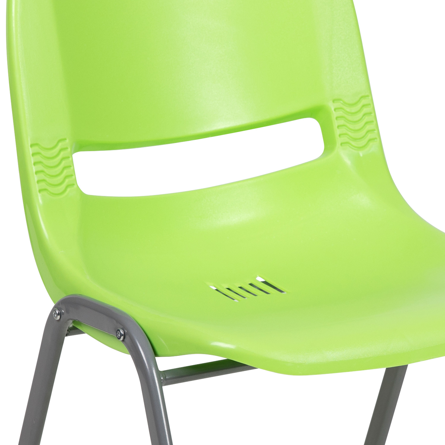 BLNK HERCULES Series Ergonomic Shell Stack Chair with Gray Frame - Green