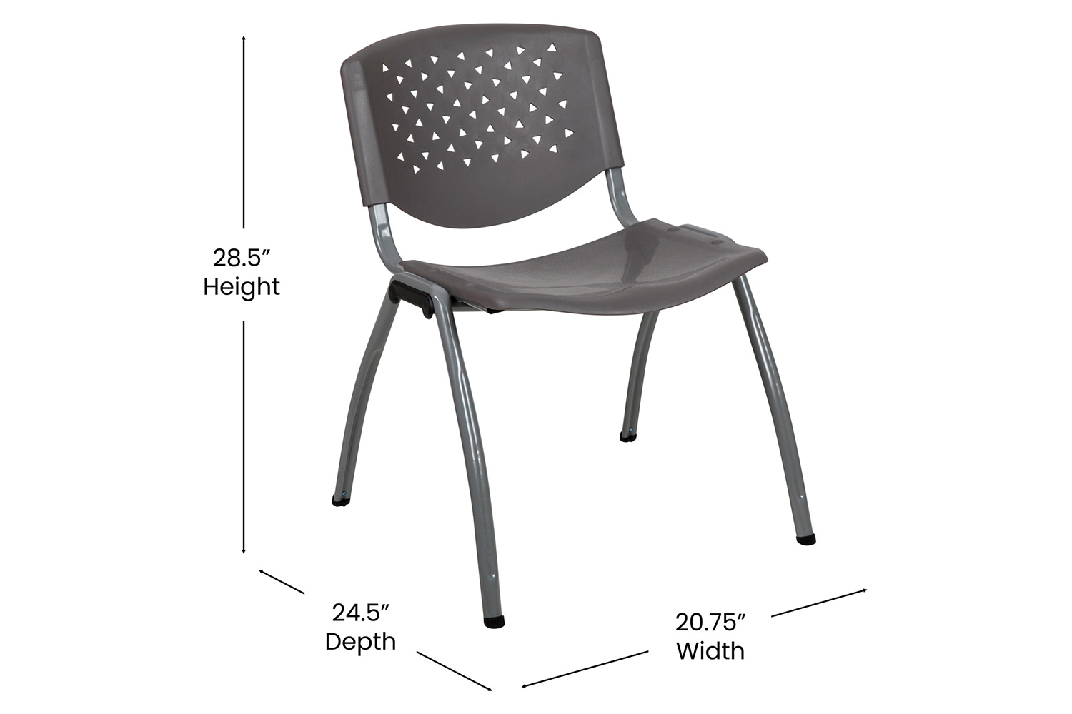 BLNK - HERCULES Series Plastic Stack Chair with Titanium Powder Coated Frame