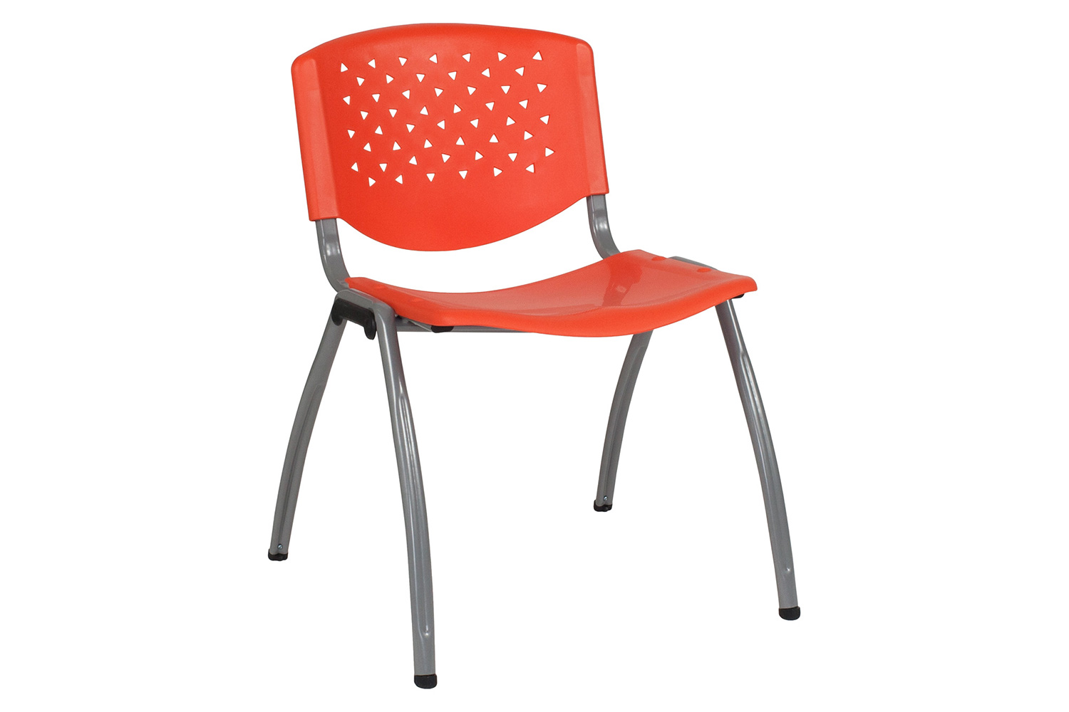 BLNK HERCULES Series Plastic Stack Chair with Titanium Gray Powder Coated Frame - Orange