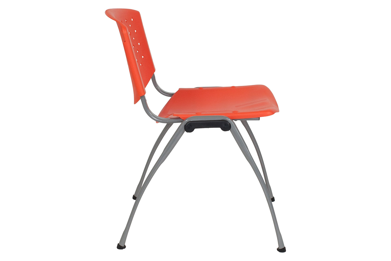 BLNK HERCULES Series Plastic Stack Chair with Titanium Gray Powder Coated Frame - Orange