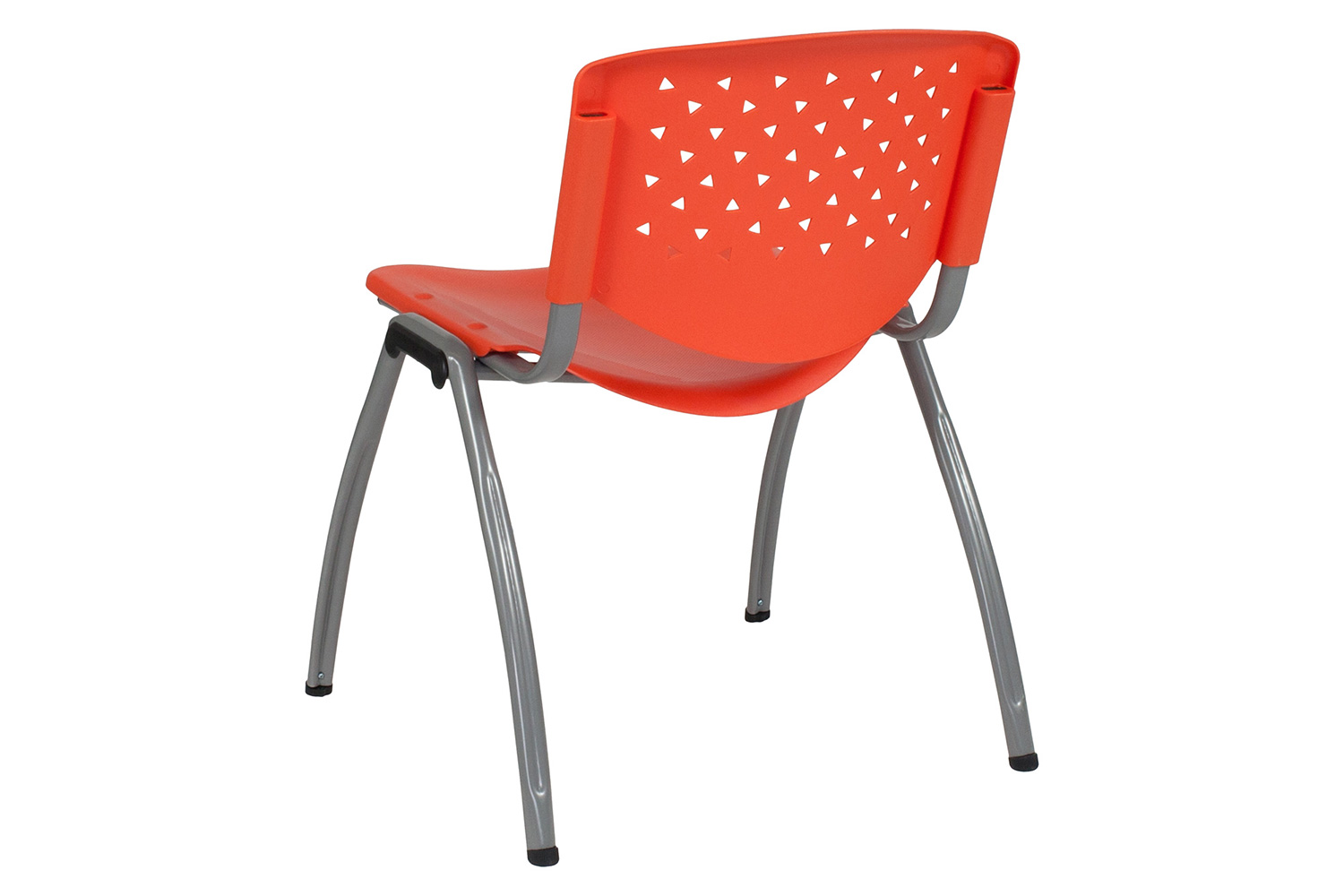 BLNK HERCULES Series Plastic Stack Chair with Titanium Gray Powder Coated Frame - Orange