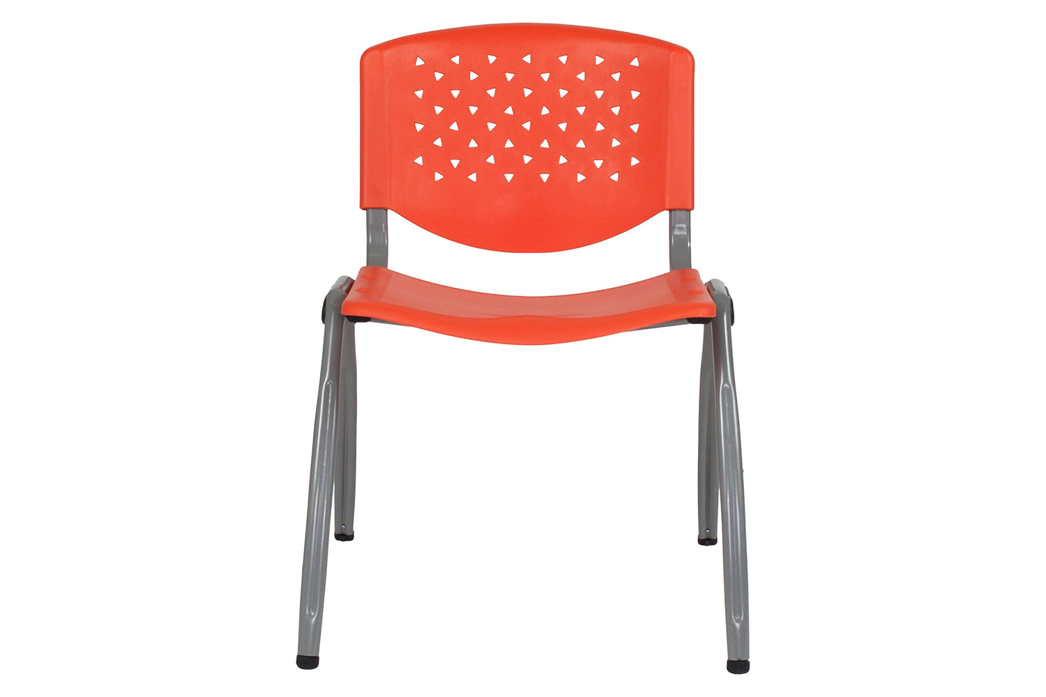 BLNK HERCULES Series Plastic Stack Chair with Titanium Gray Powder Coated Frame - Orange