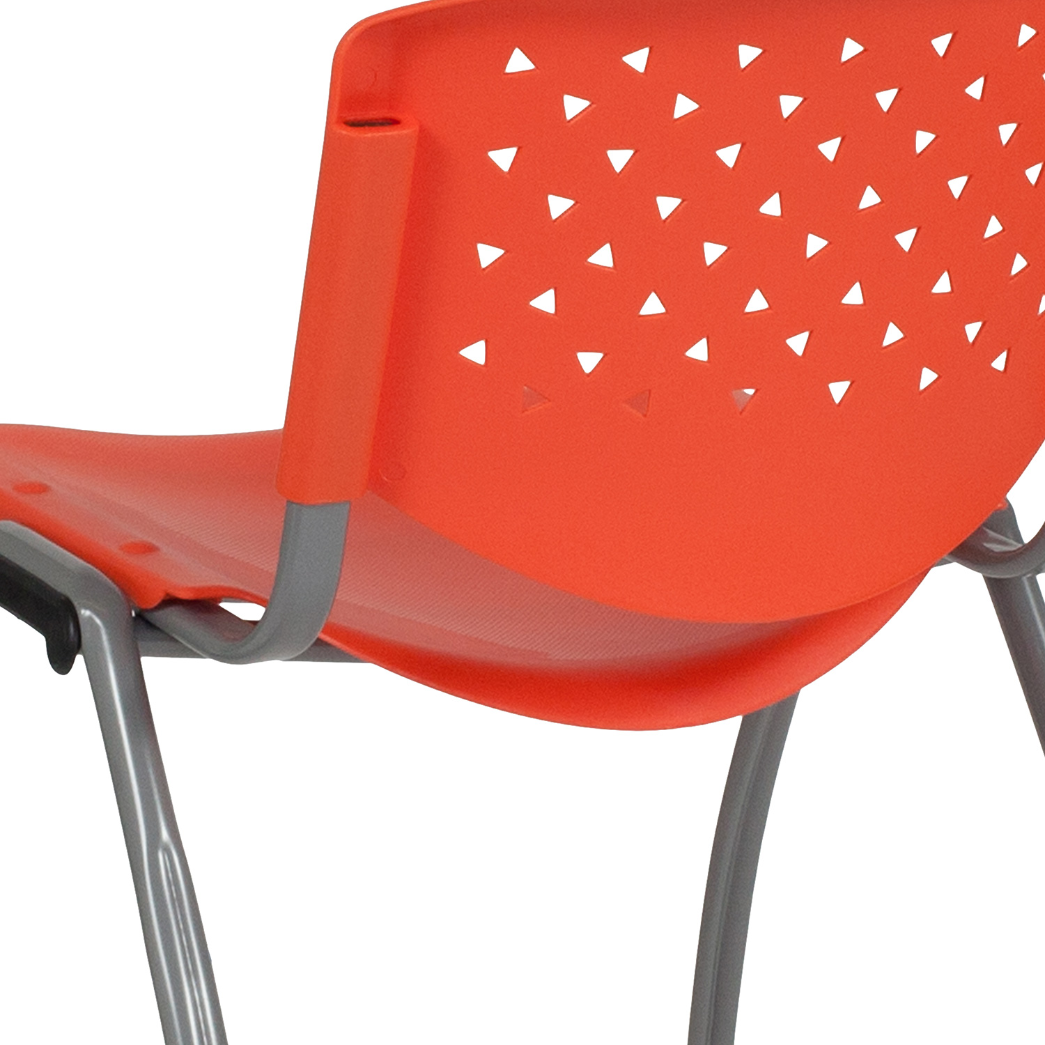 BLNK HERCULES Series Plastic Stack Chair with Titanium Gray Powder Coated Frame - Orange