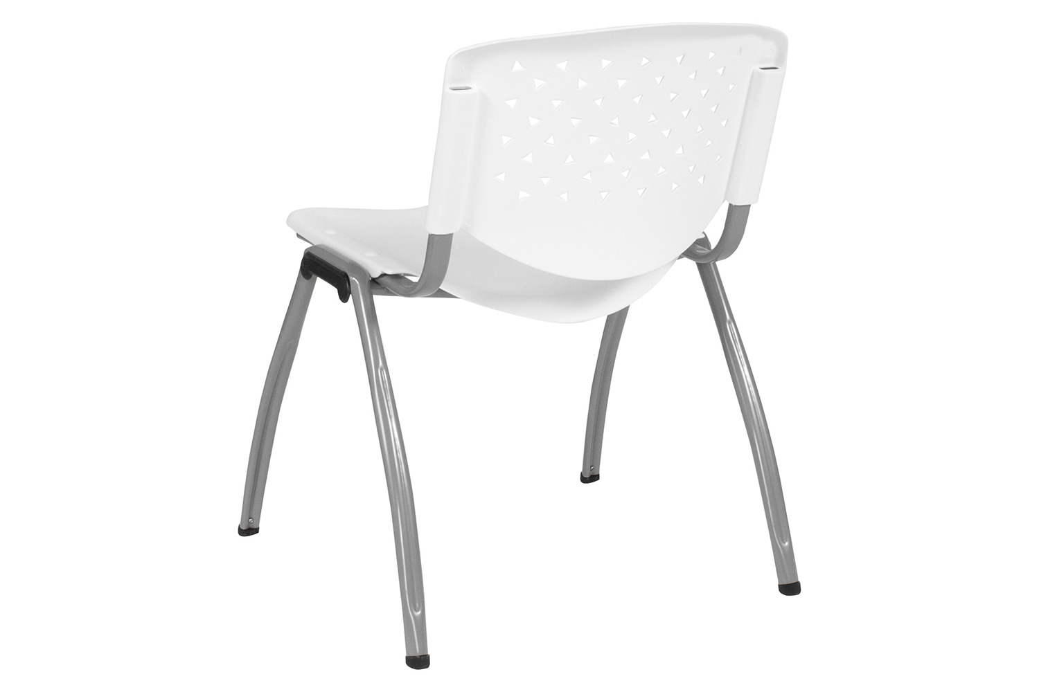 BLNK HERCULES Series Plastic Stack Chair with Titanium Gray Powder Coated Frame - White