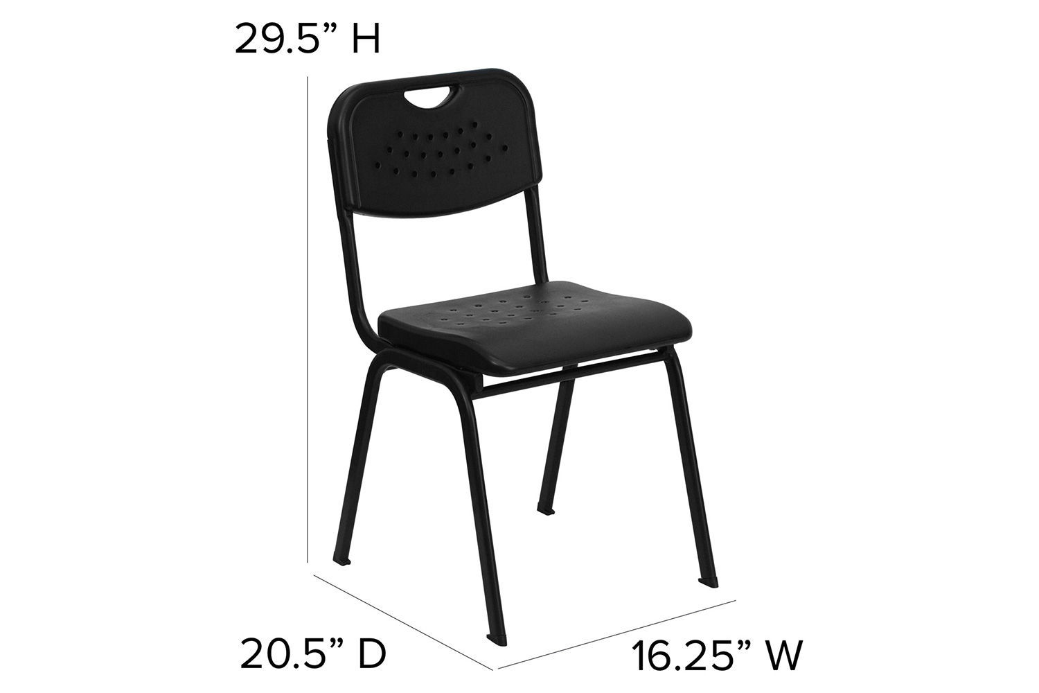 BLNK - HERCULES Series Plastic Stack Chair with Open Back and Frame